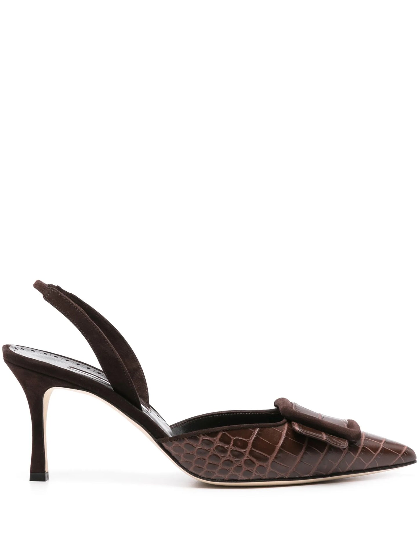 Maysli 70mm embossed-crocodile pumps