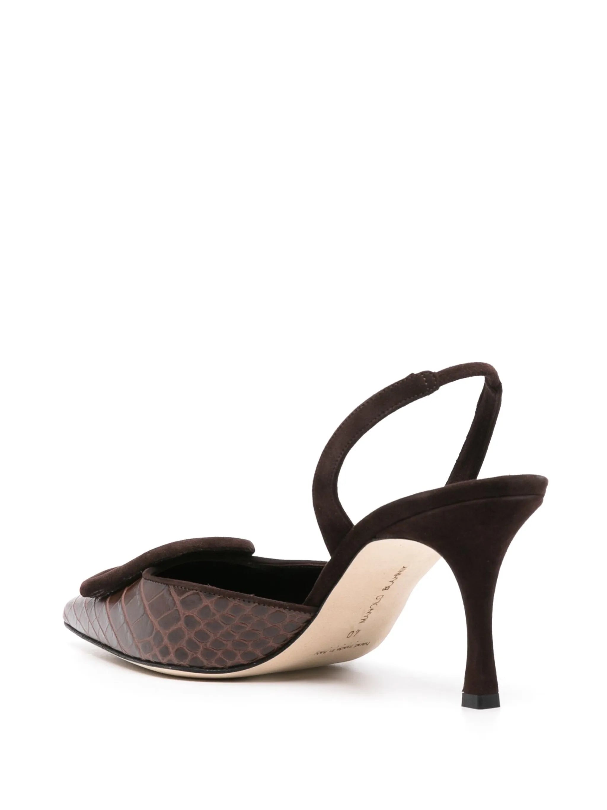 Maysli 70mm embossed-crocodile pumps