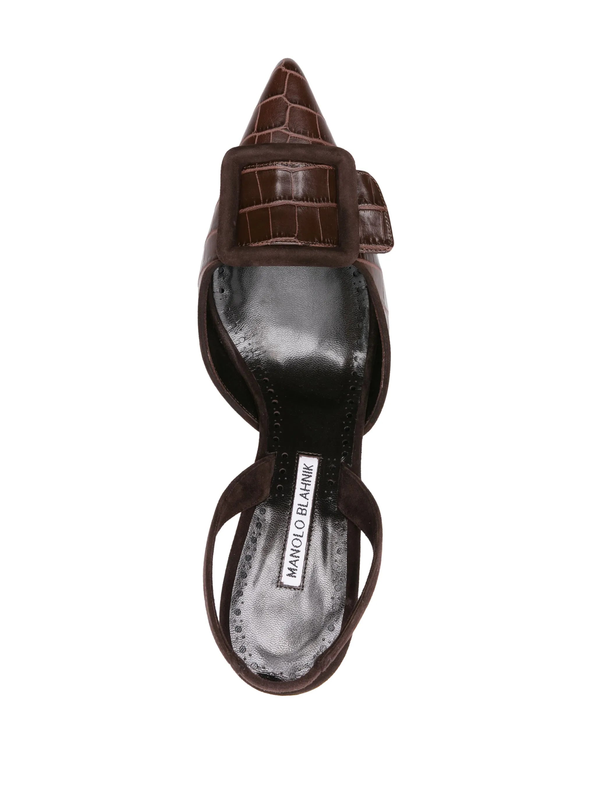Maysli 70mm embossed-crocodile pumps