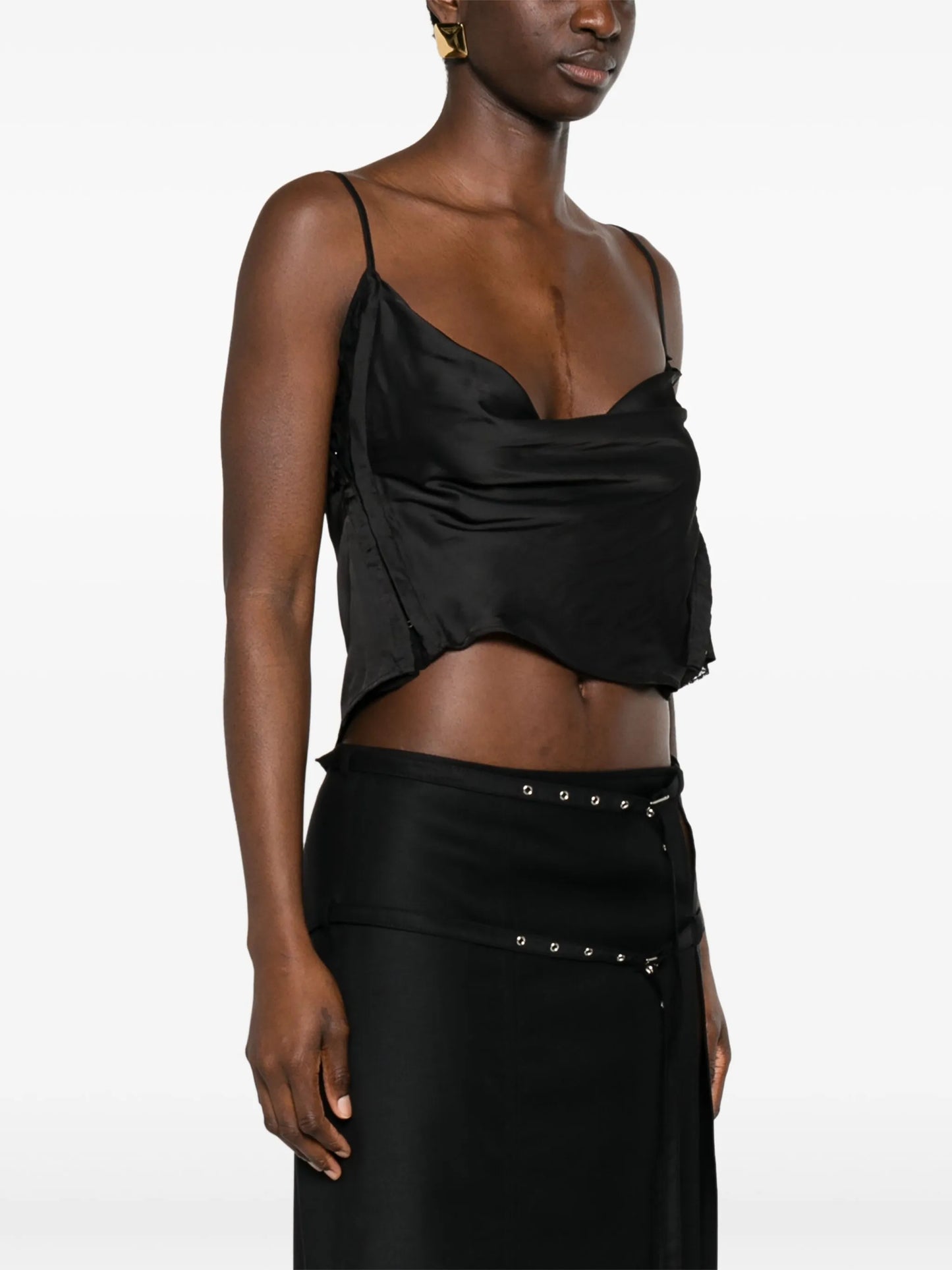 sheer-lace draped top
