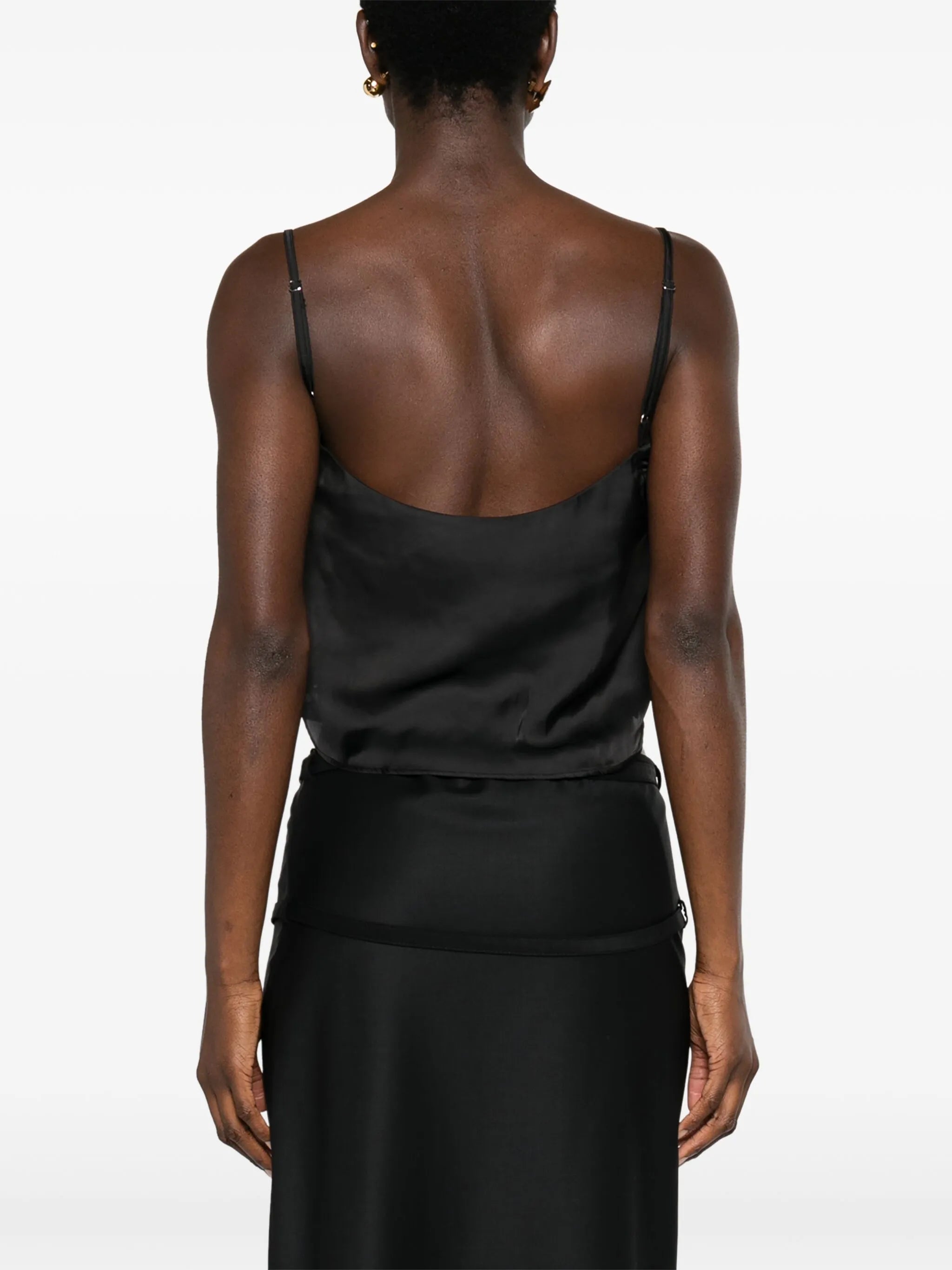 sheer-lace draped top