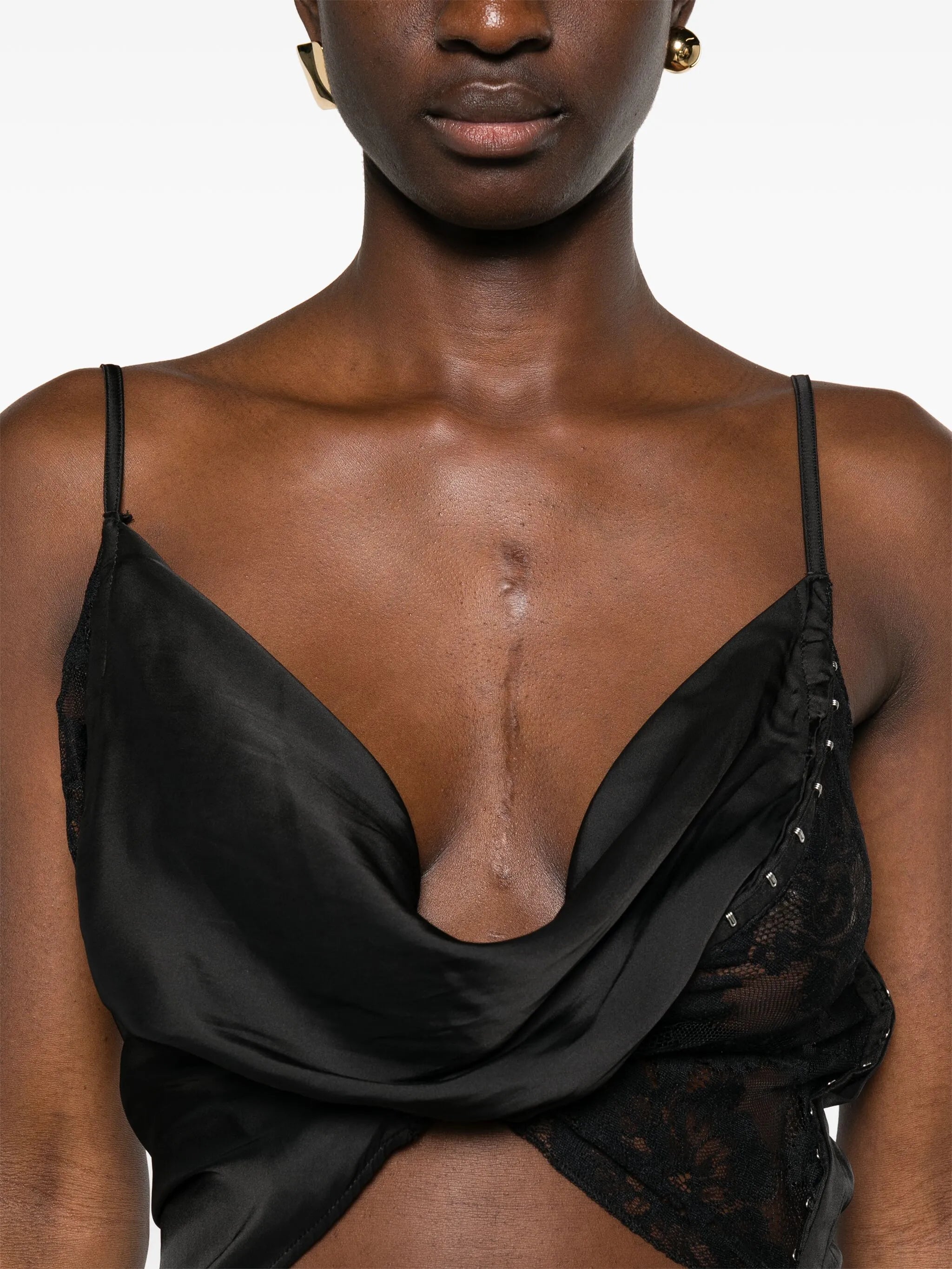 sheer-lace draped top
