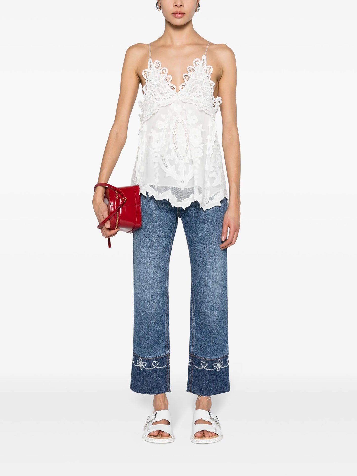 Victoria guipure-lace tank top
