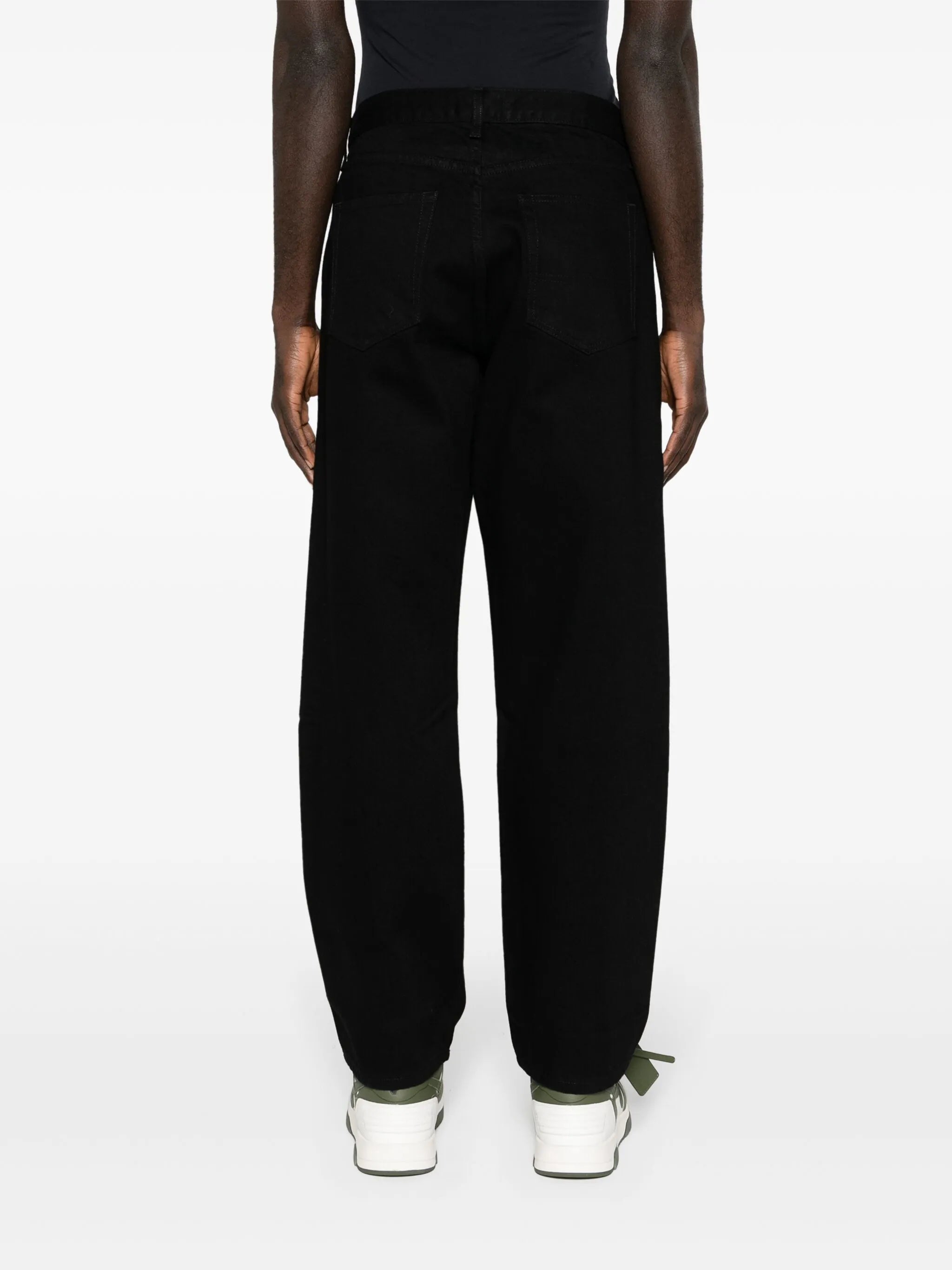 mid-rise straight-leg jeans