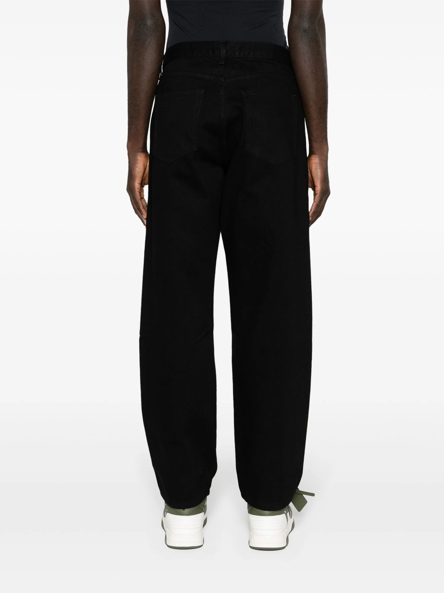 mid-rise straight-leg jeans
