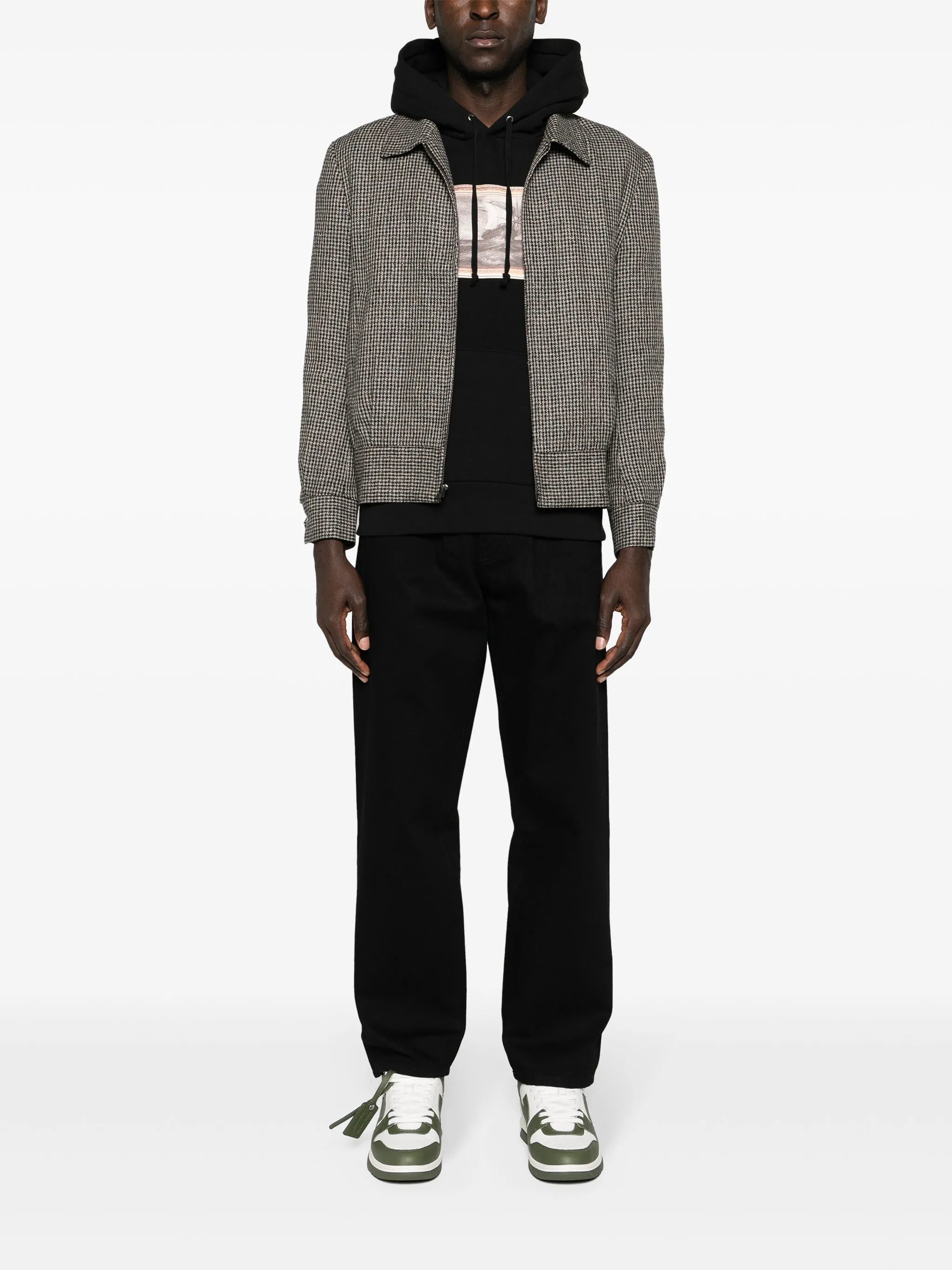 mid-rise straight-leg jeans