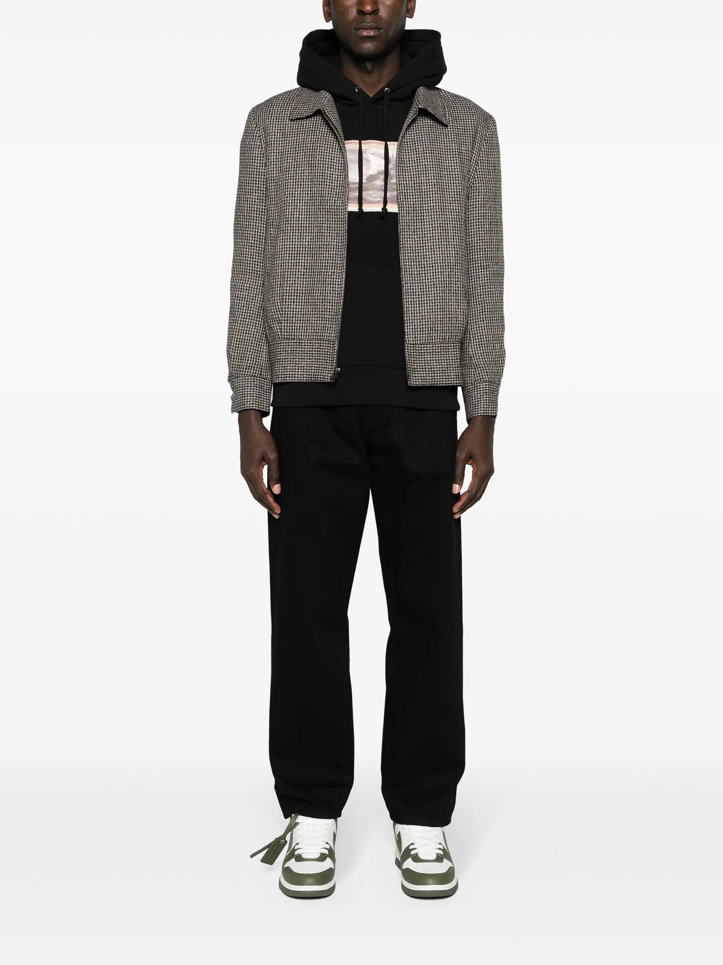 mid-rise straight-leg jeans
