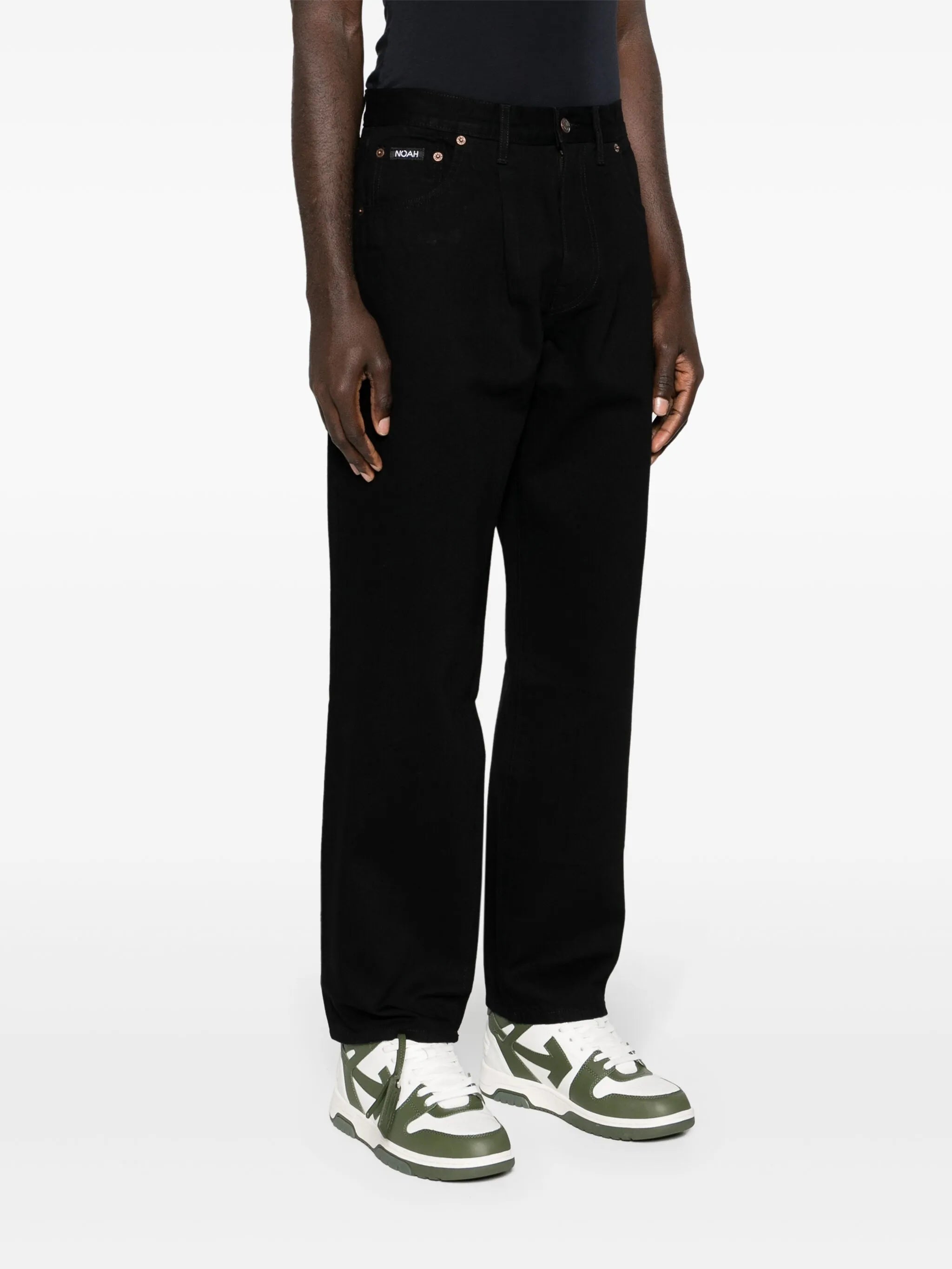mid-rise straight-leg jeans