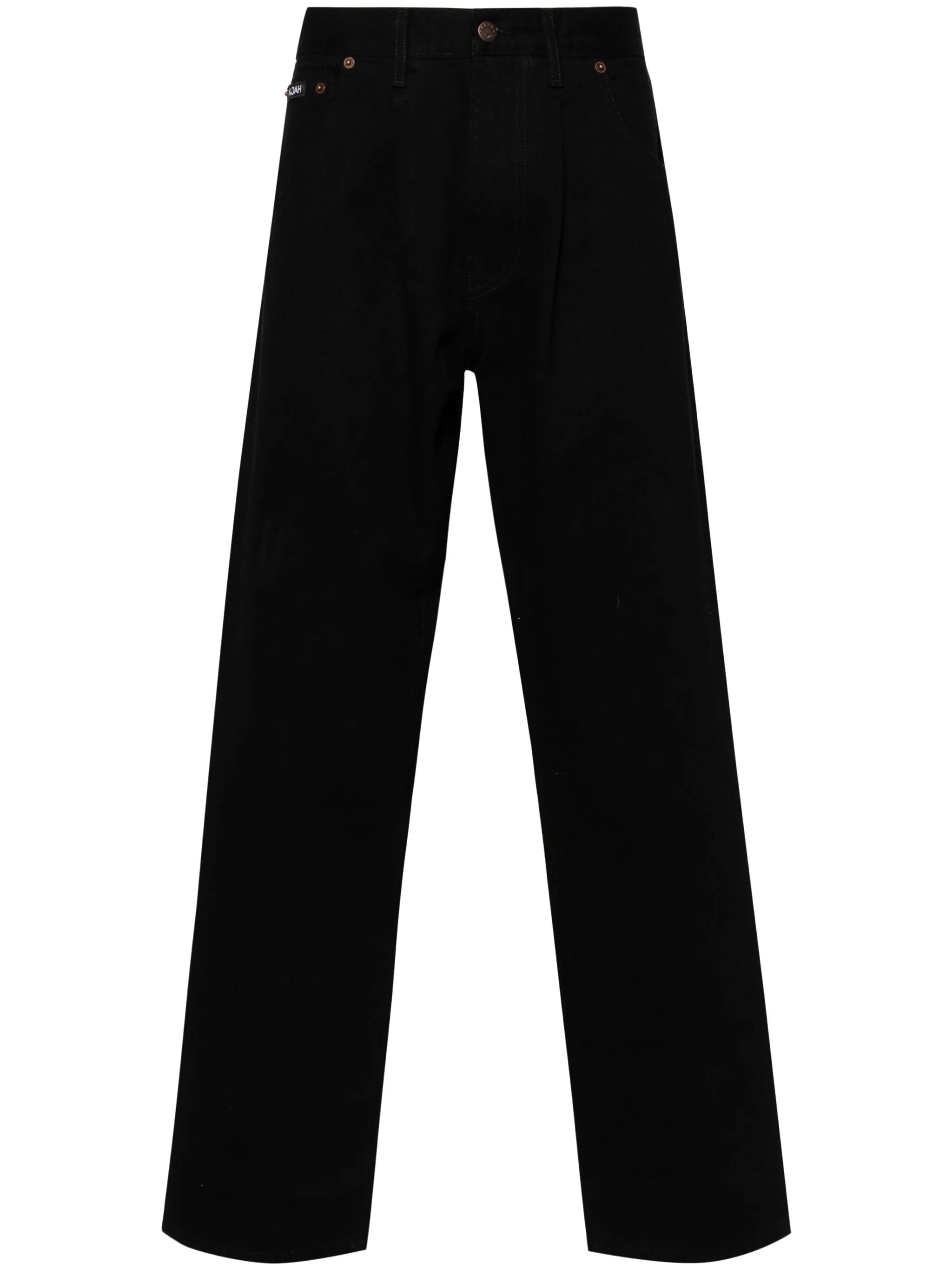 mid-rise straight-leg jeans