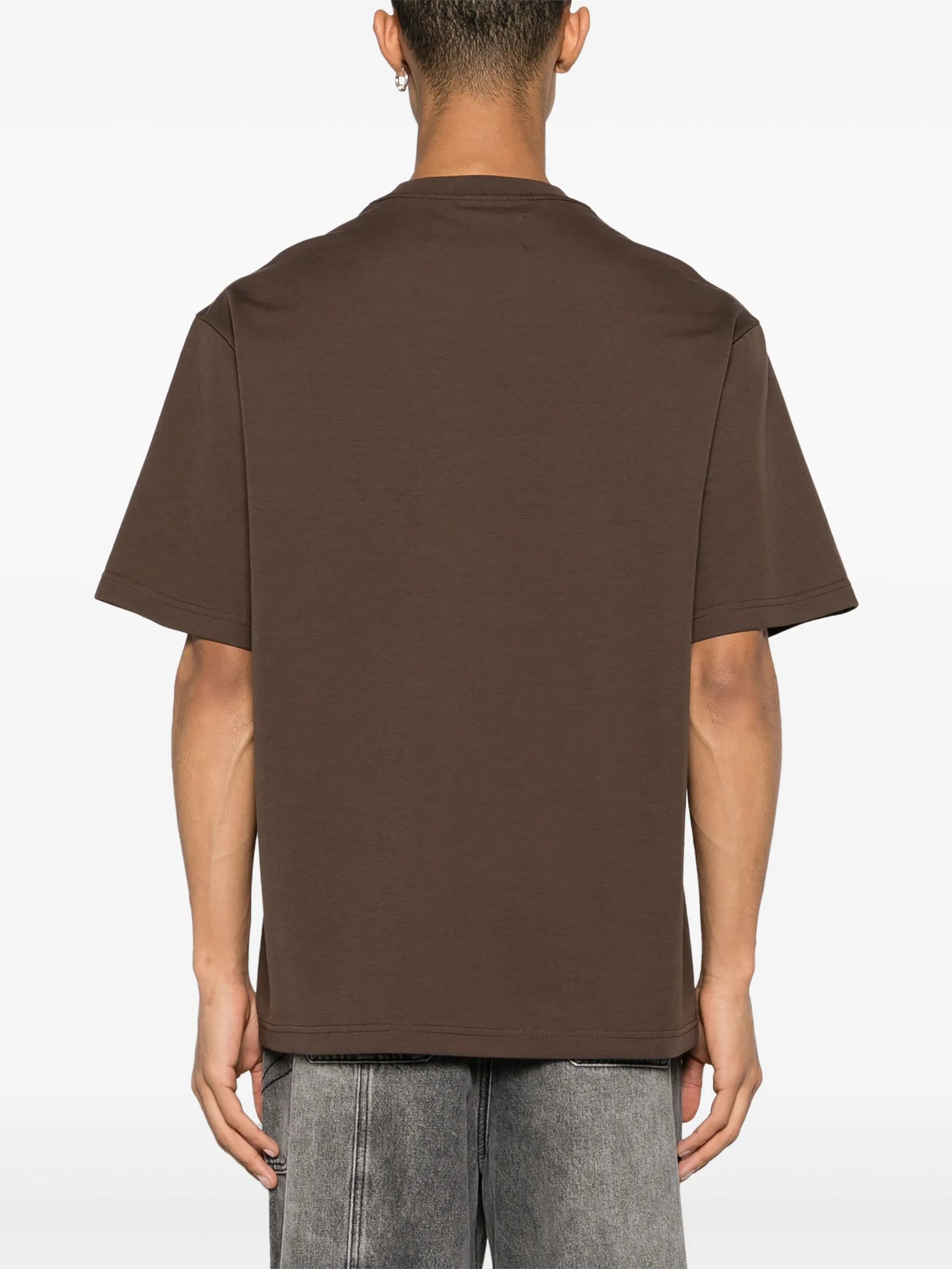 layered asymmetric cotton T-shirt
