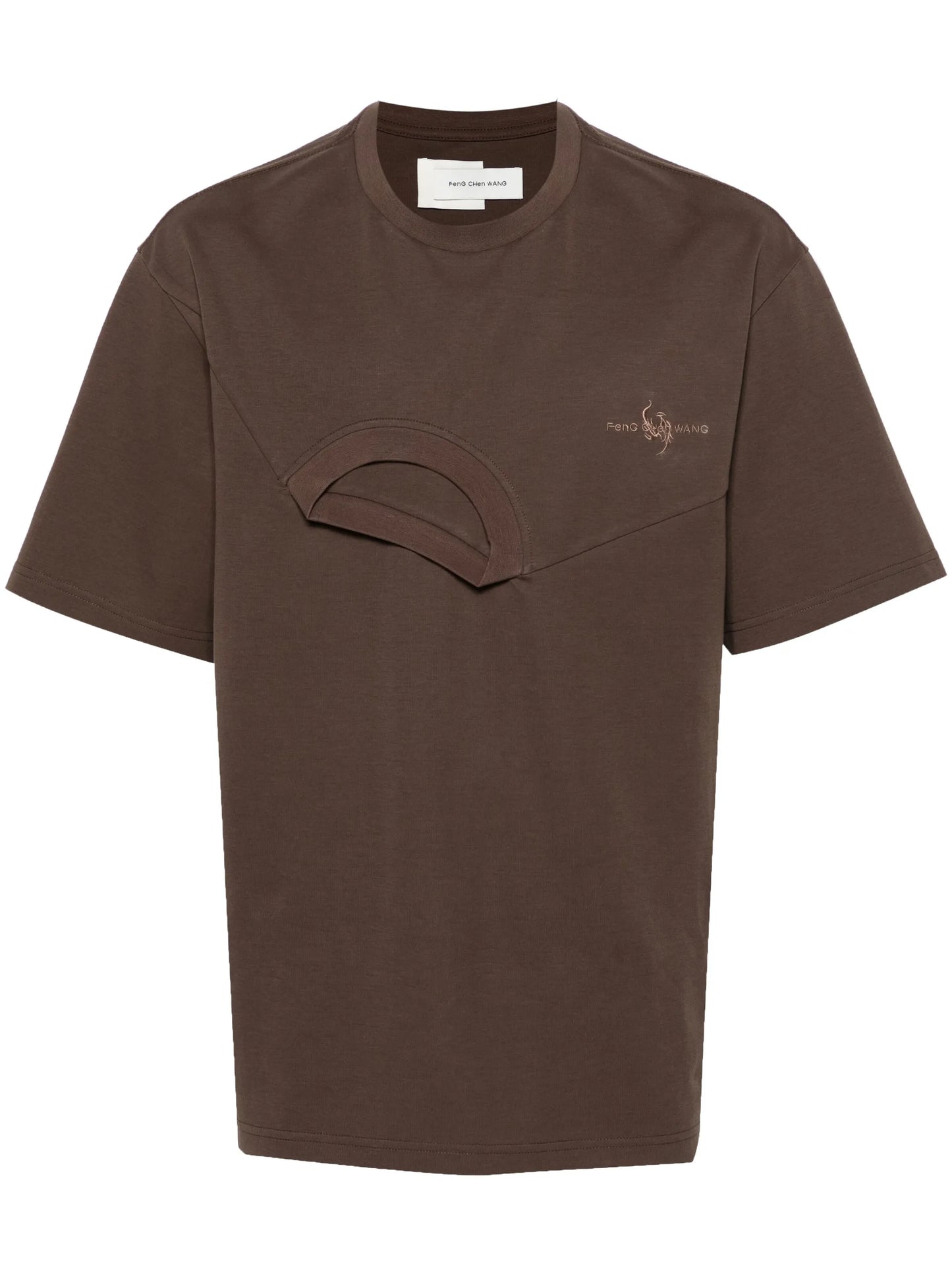 layered asymmetric cotton T-shirt