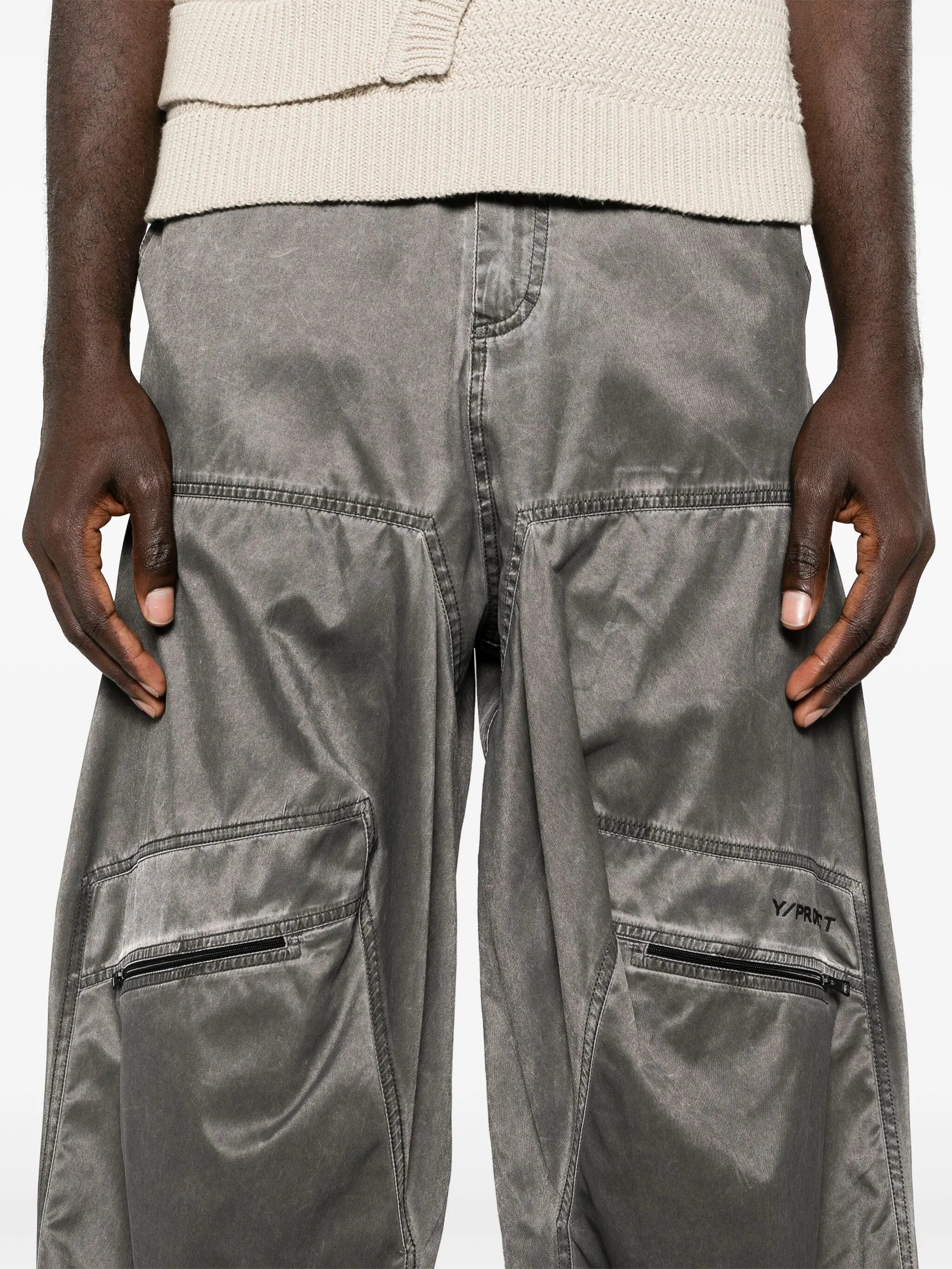 Pop-up wide-leg trousers