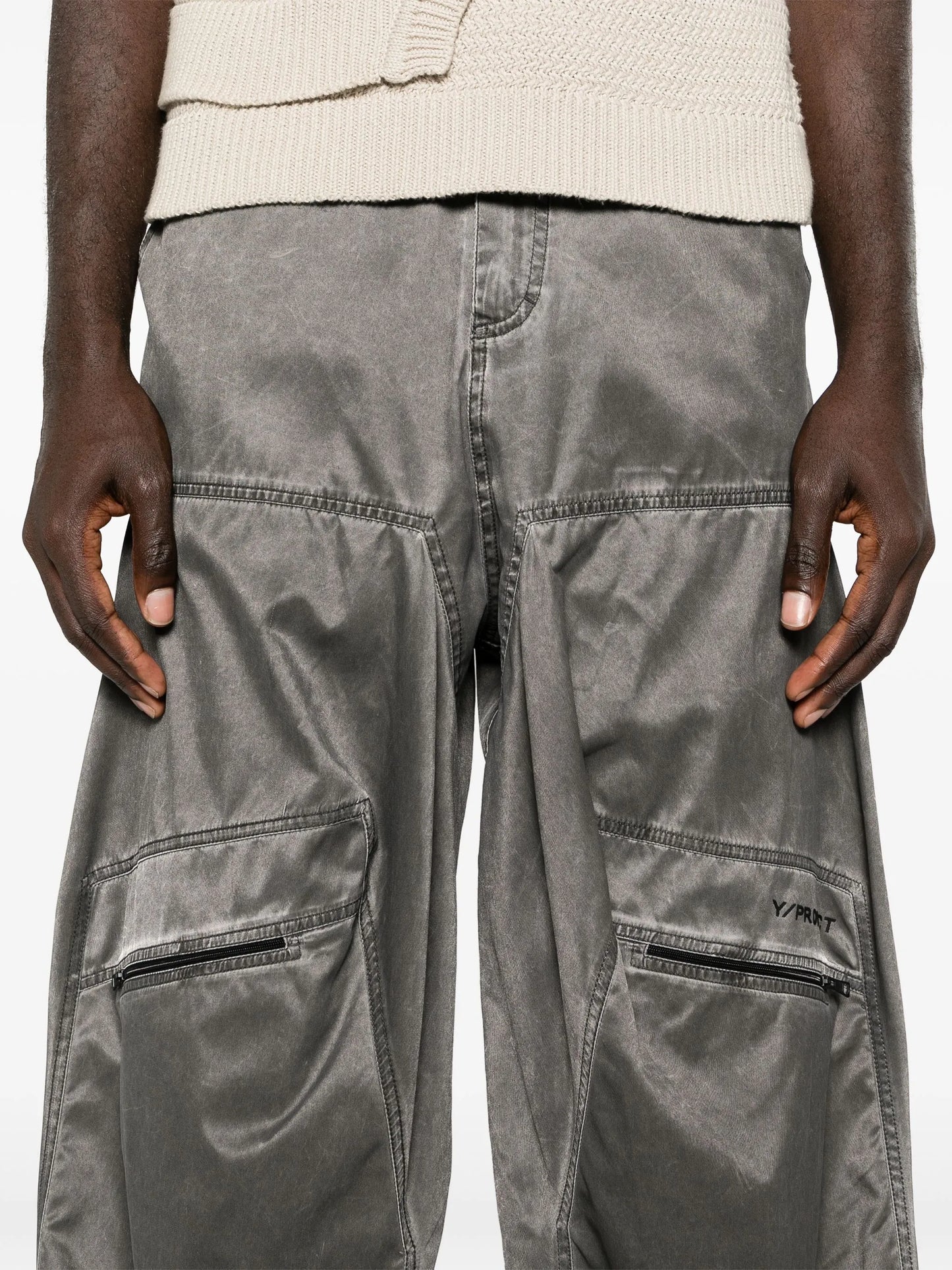 Pop-up wide-leg trousers