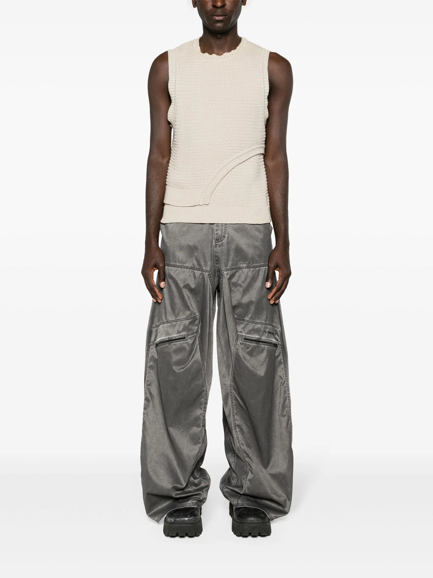 Pop-up wide-leg trousers