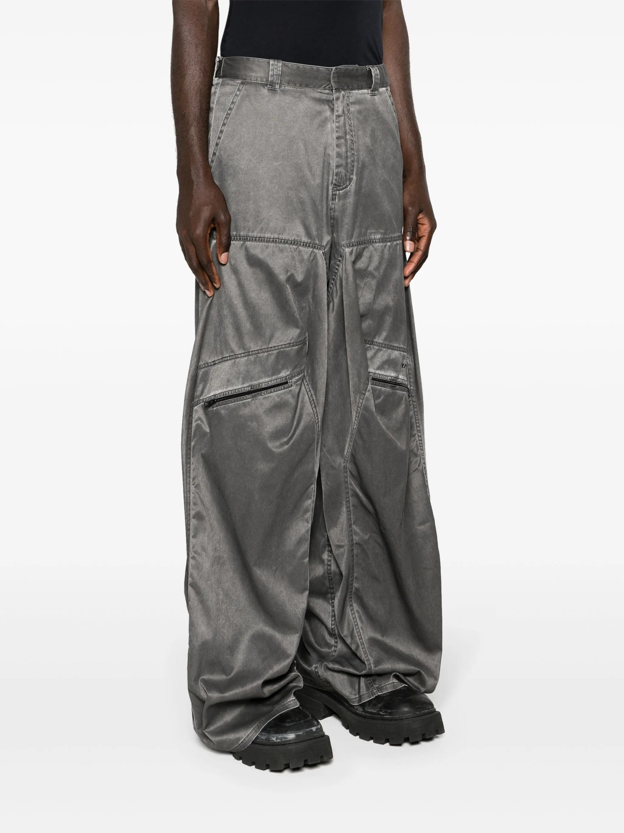 Pop-up wide-leg trousers