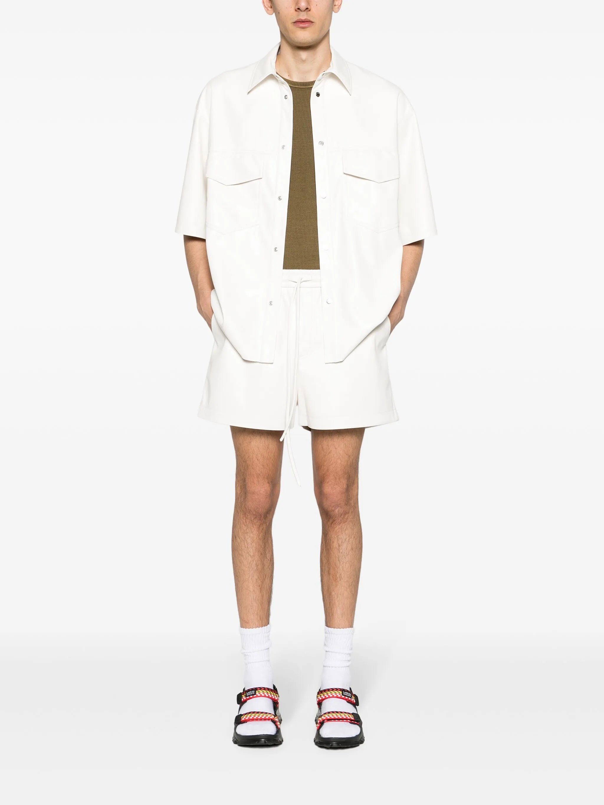 Okobor faux-leather shirt