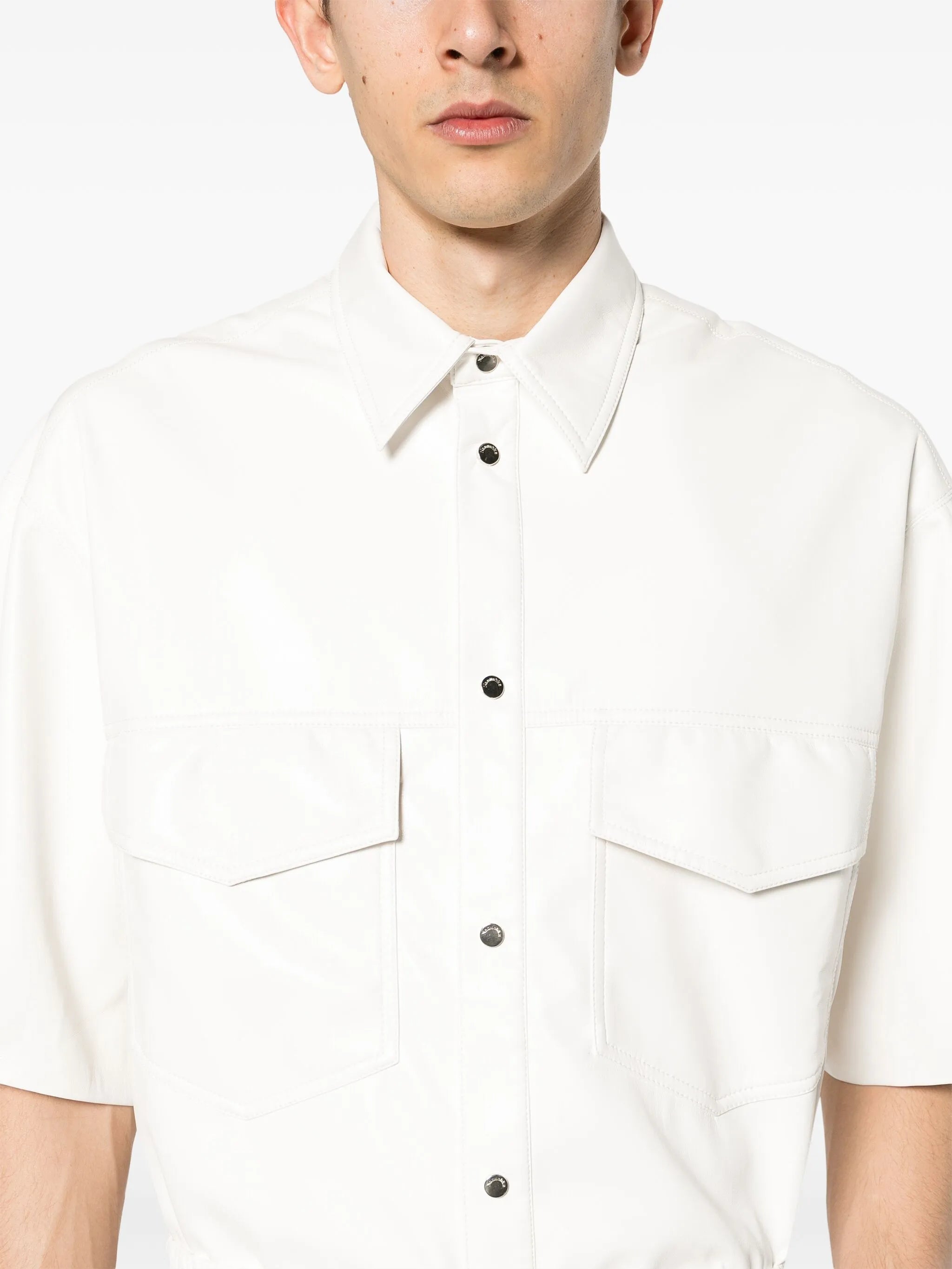 Okobor faux-leather shirt