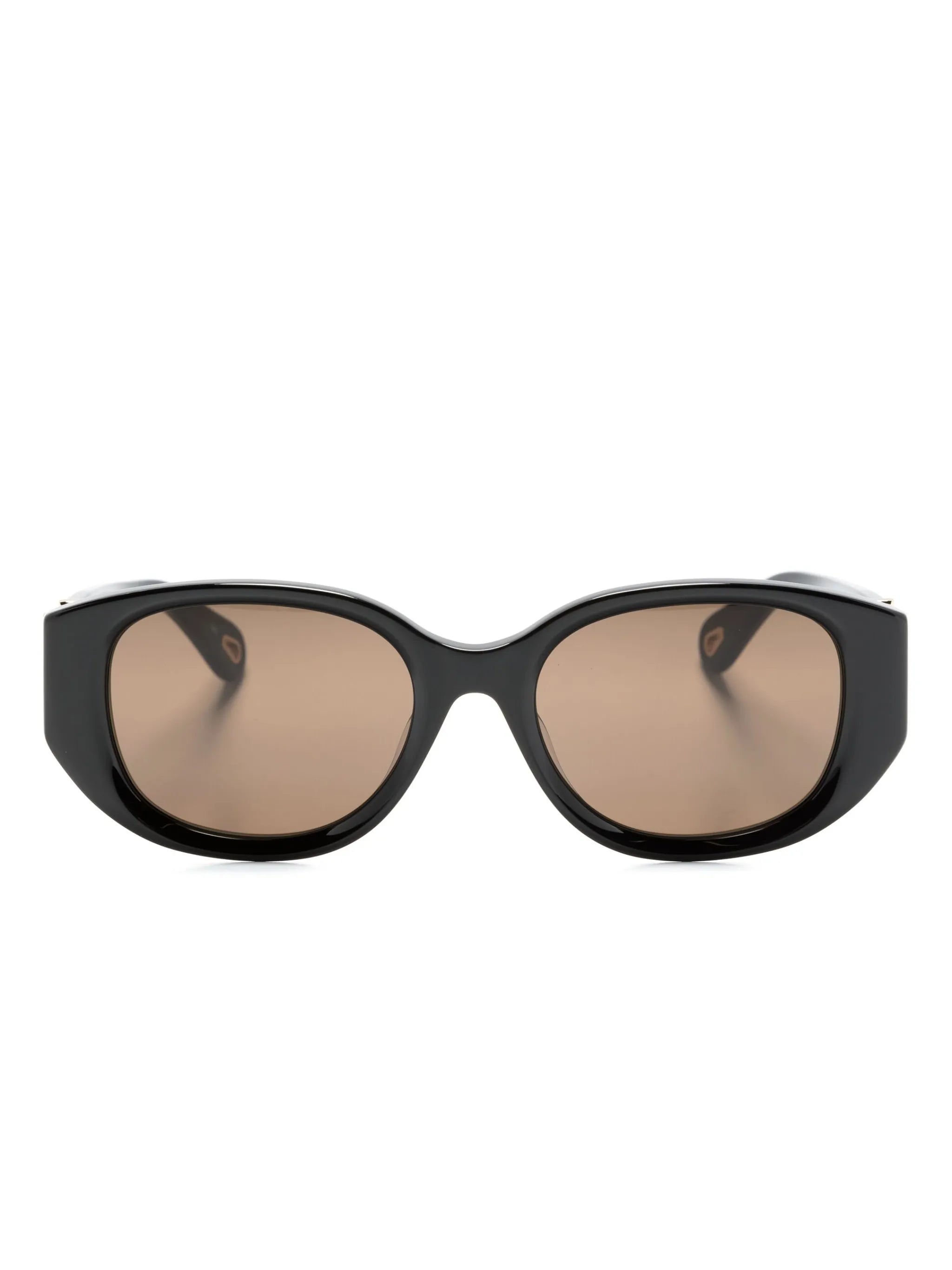 logo-plaque oval-frame sunglasses