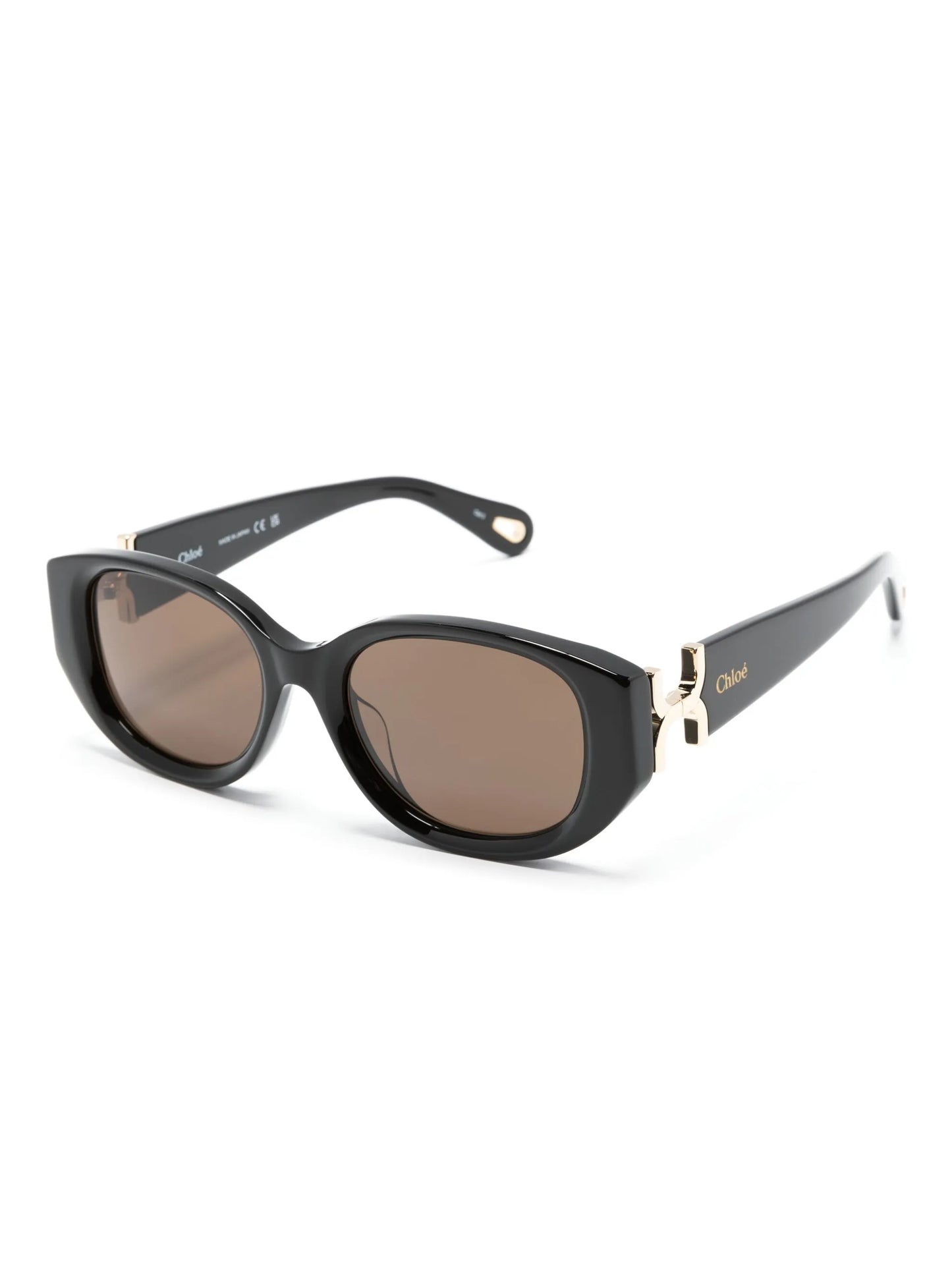 logo-engraved round-frame sunglasses