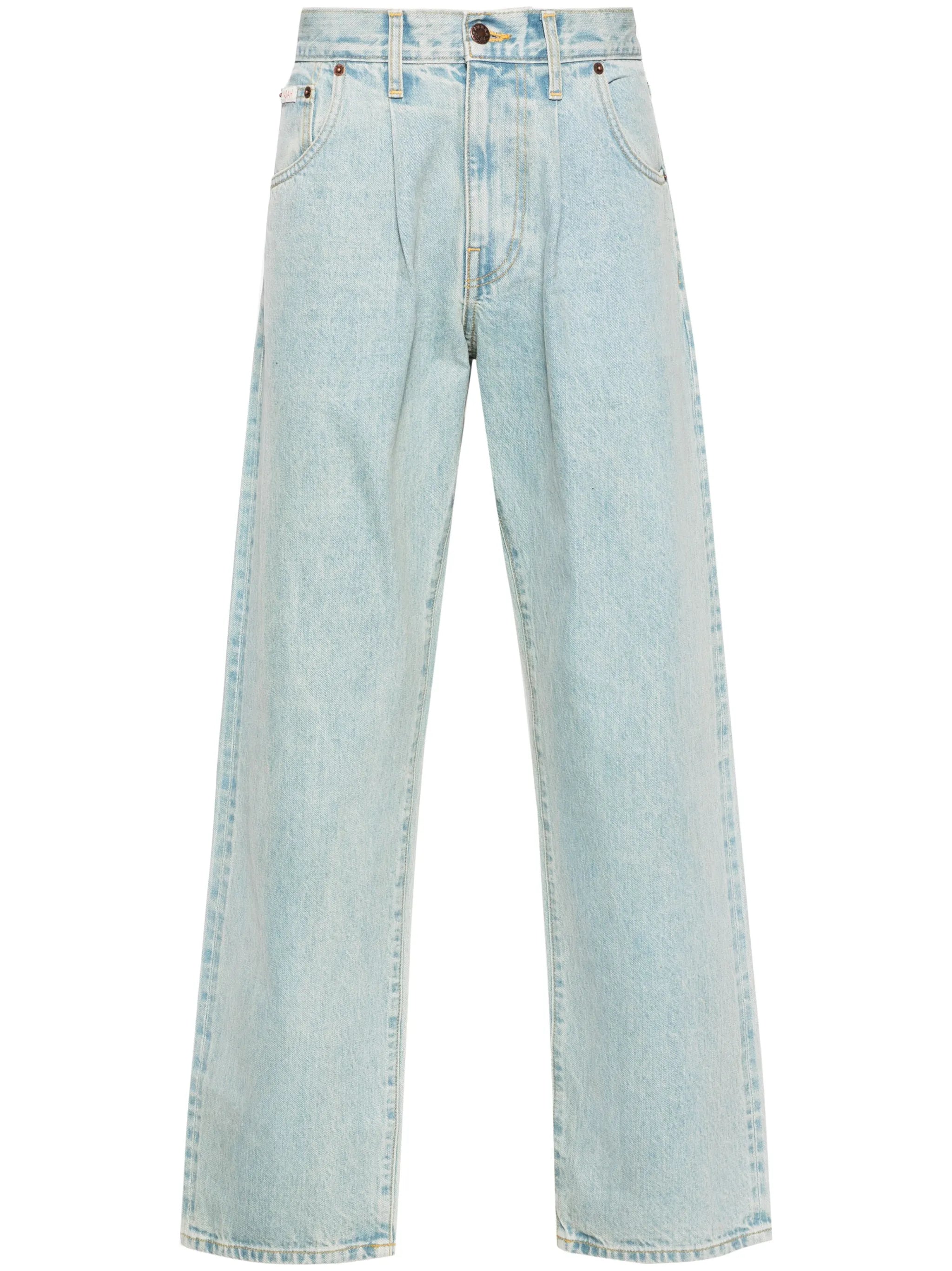 mid-rise straight-leg jeans