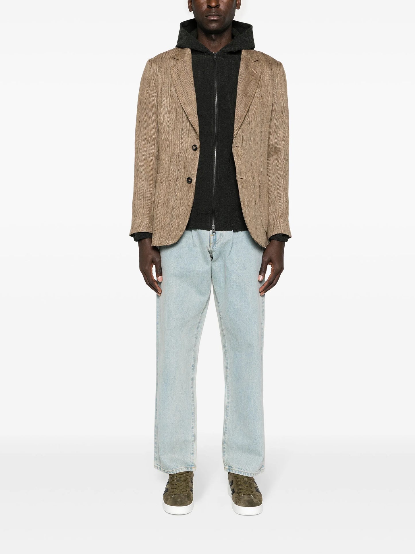 mid-rise straight-leg jeans