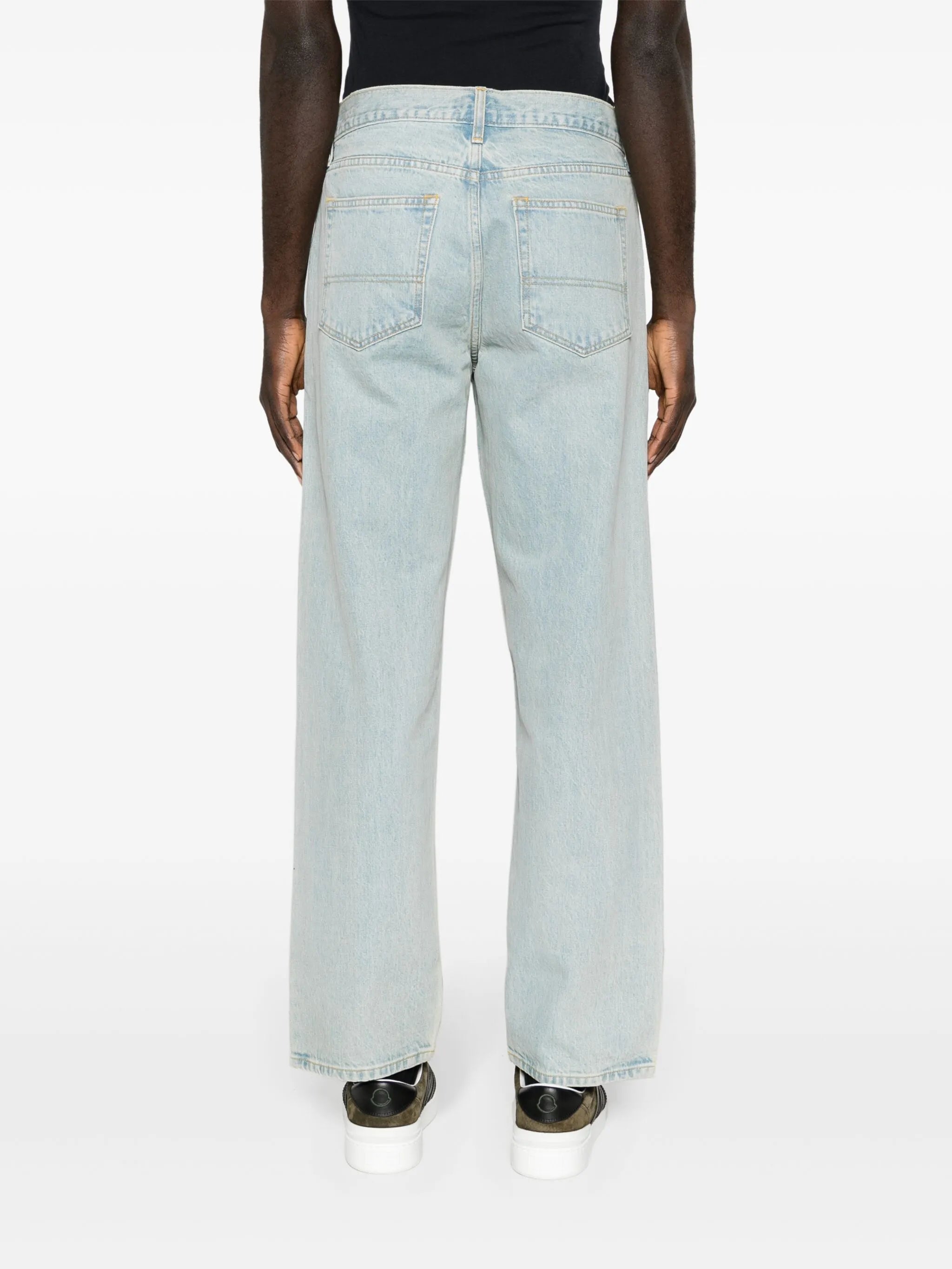 mid-rise straight-leg jeans