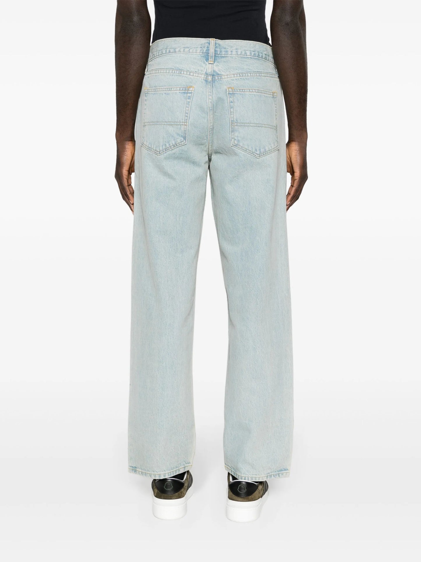 mid-rise straight-leg jeans