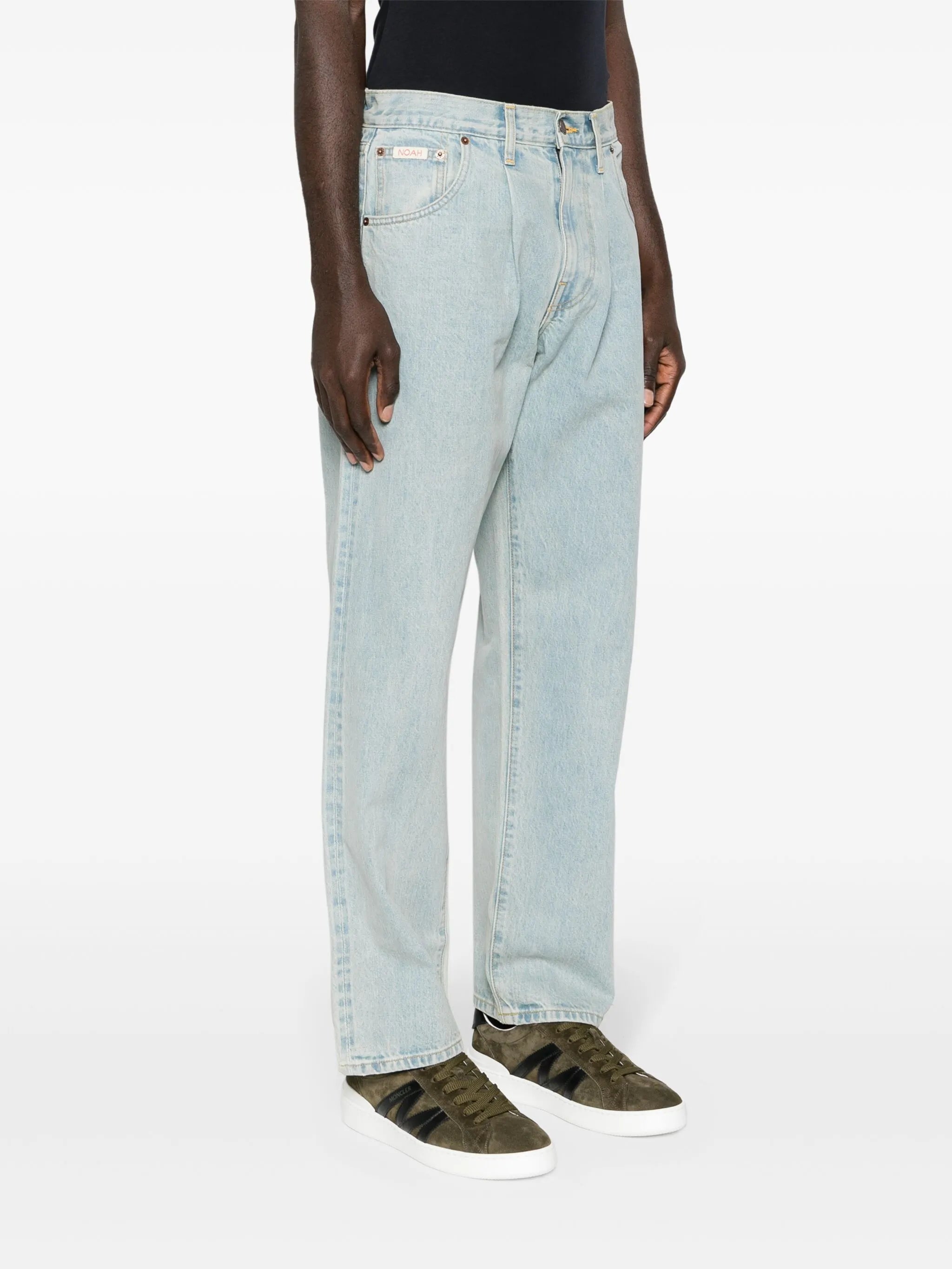mid-rise straight-leg jeans