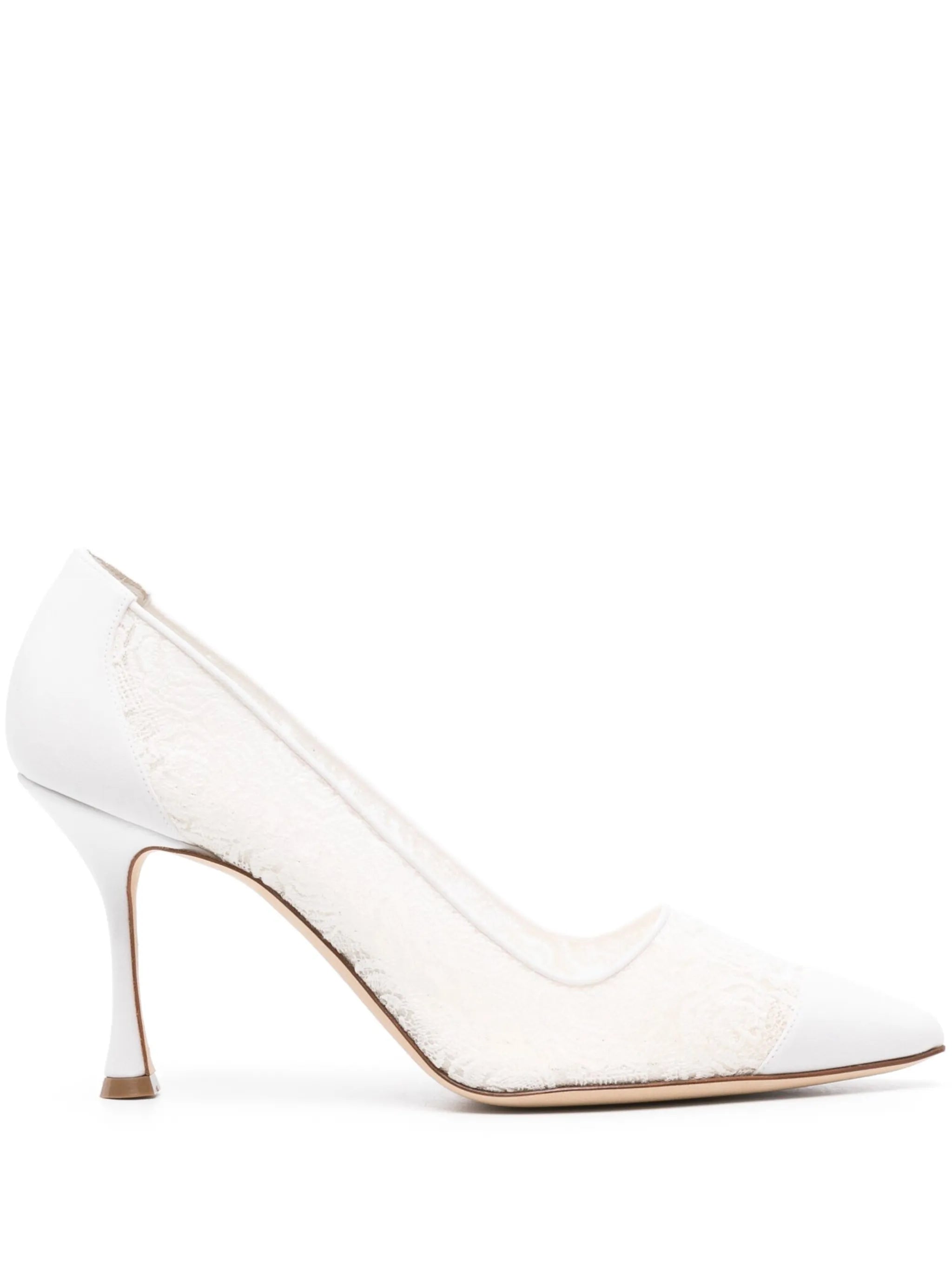 90mm Sololaria floral-lace pumps