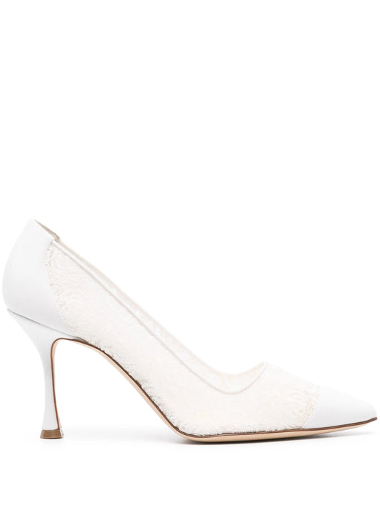 90mm Sololaria floral-lace pumps