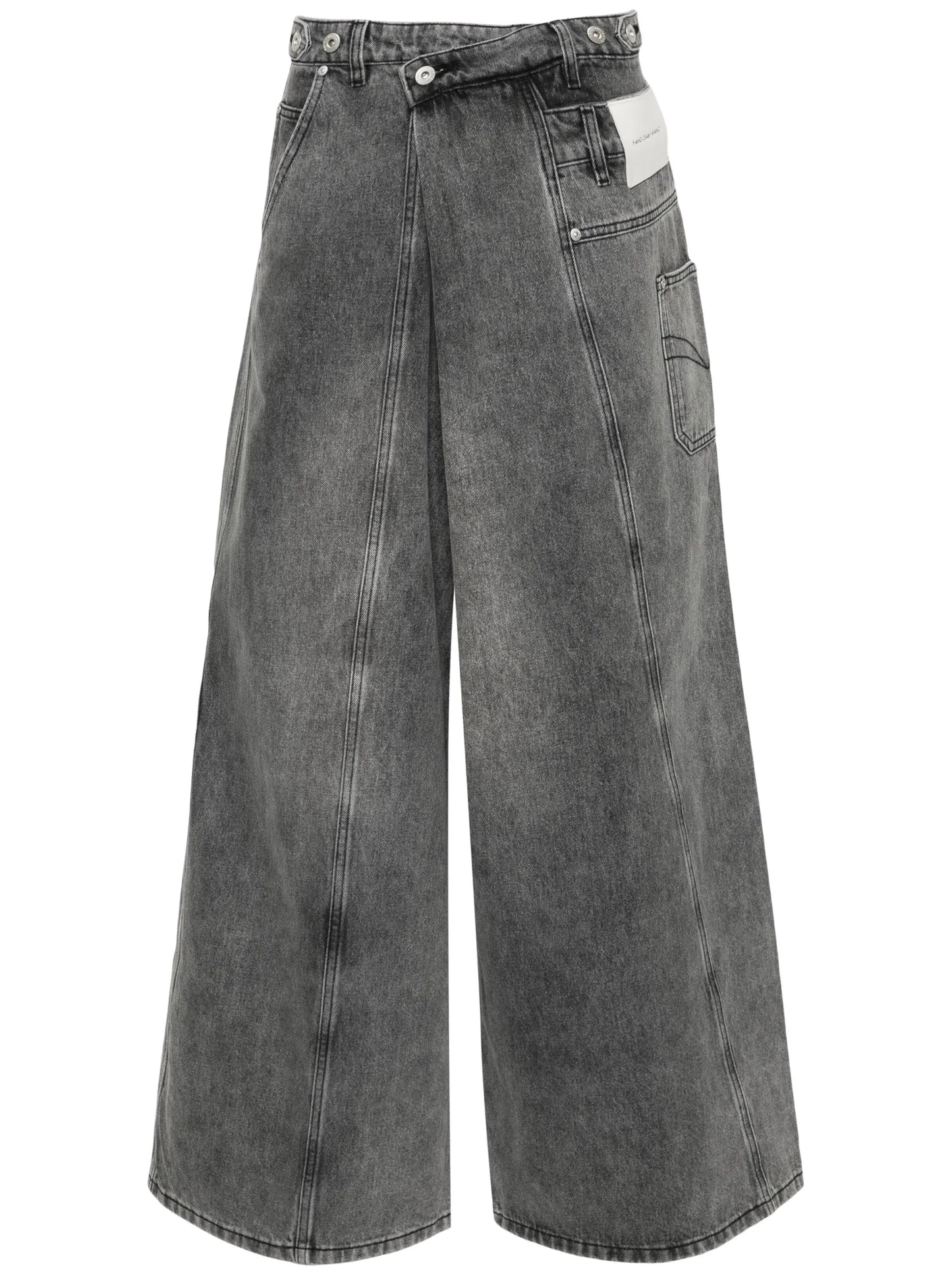 asymmetric panelled wide-leg jeans