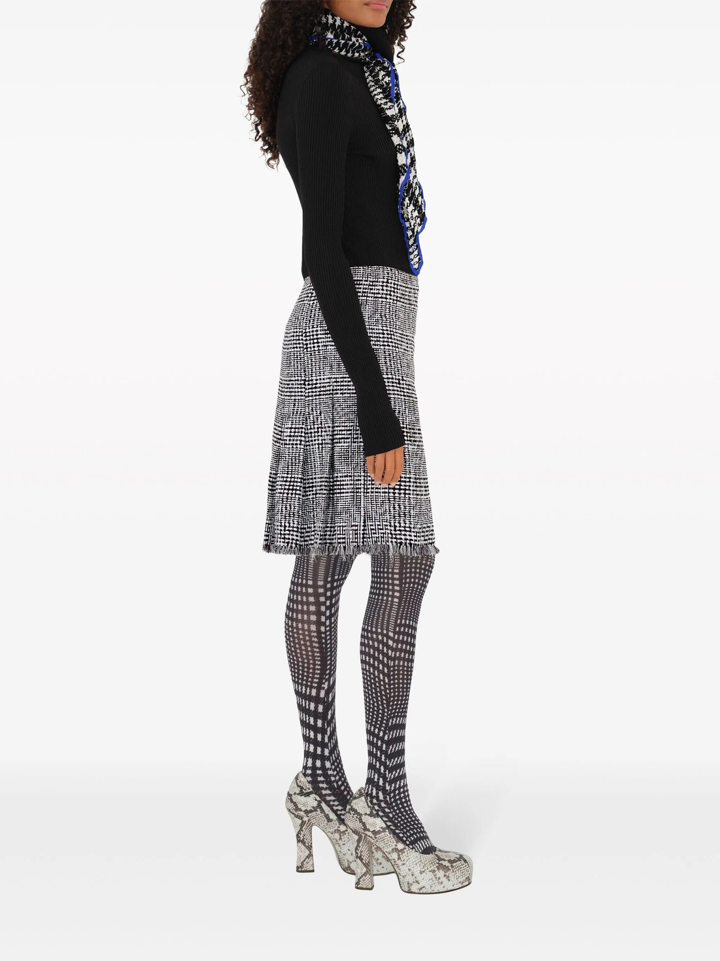 Arch 130mm python-print leather pumps