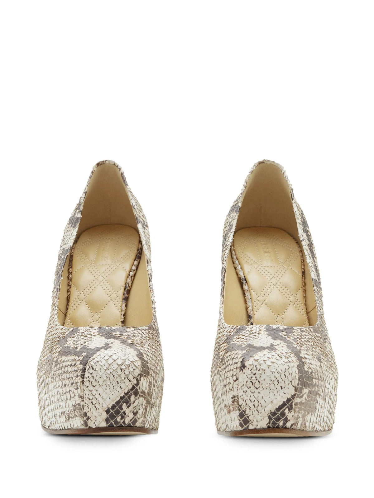 Arch 130mm python-print leather pumps