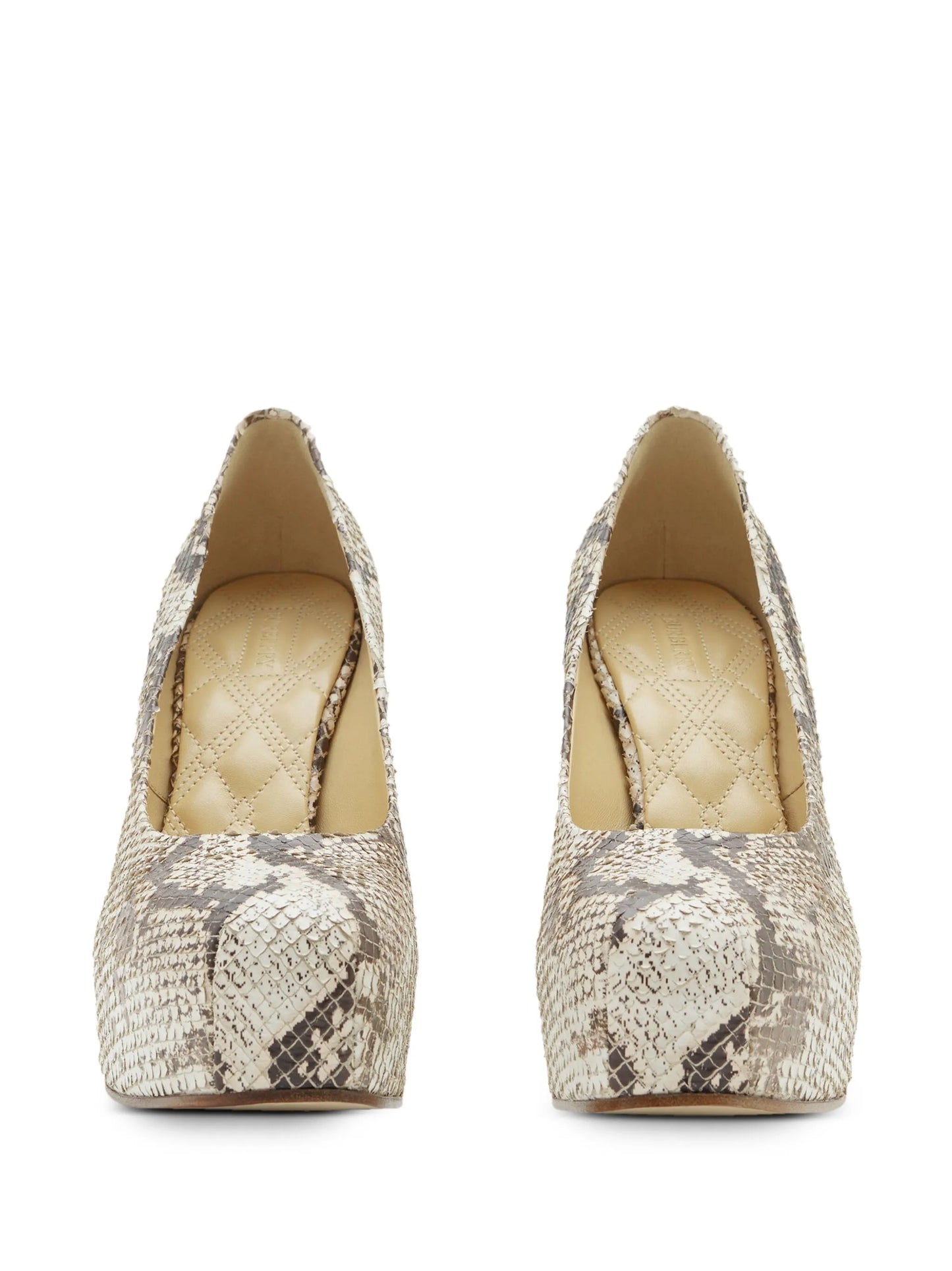 Arch 130mm python-print leather pumps