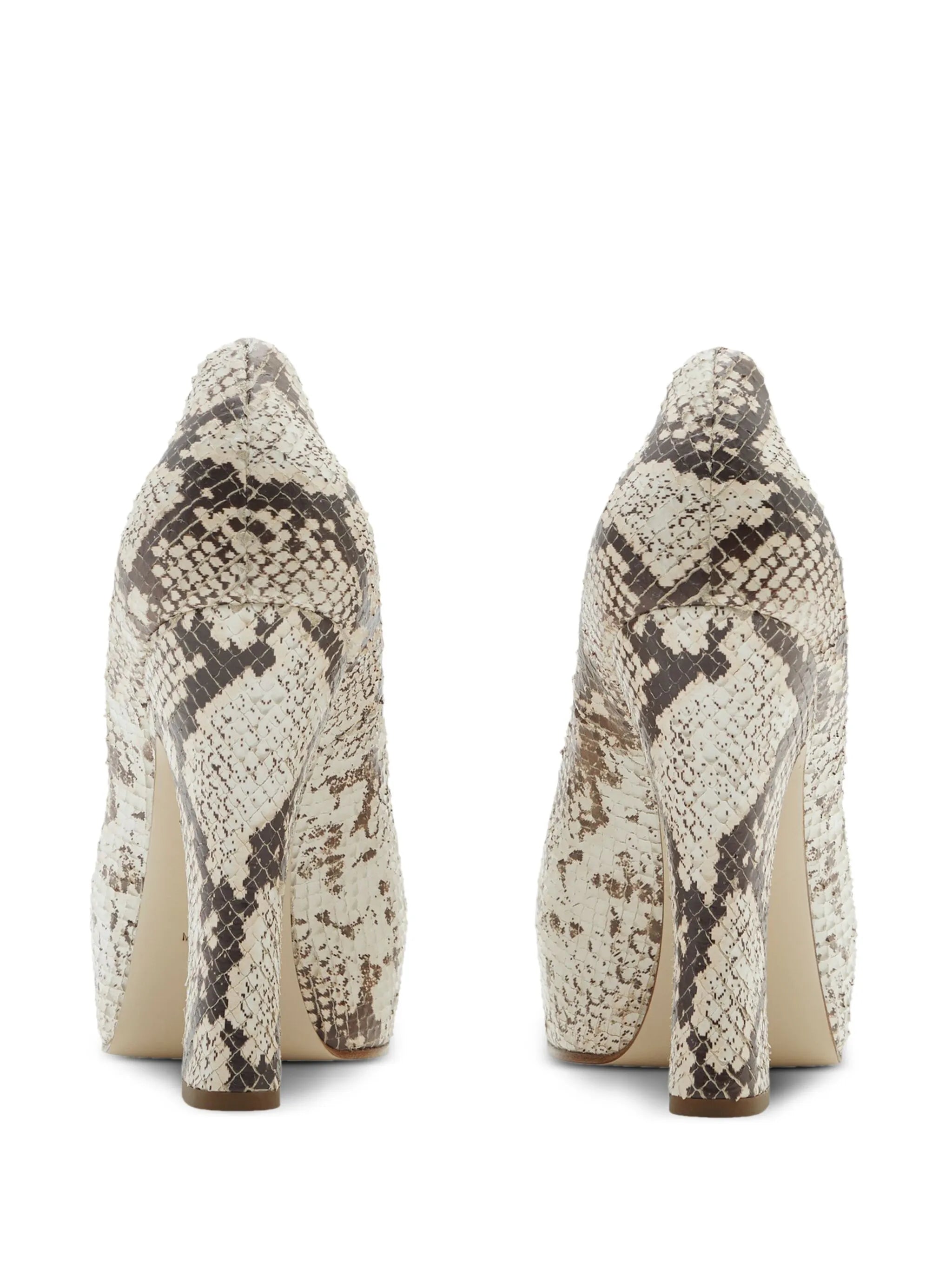 Arch 130mm python-print leather pumps