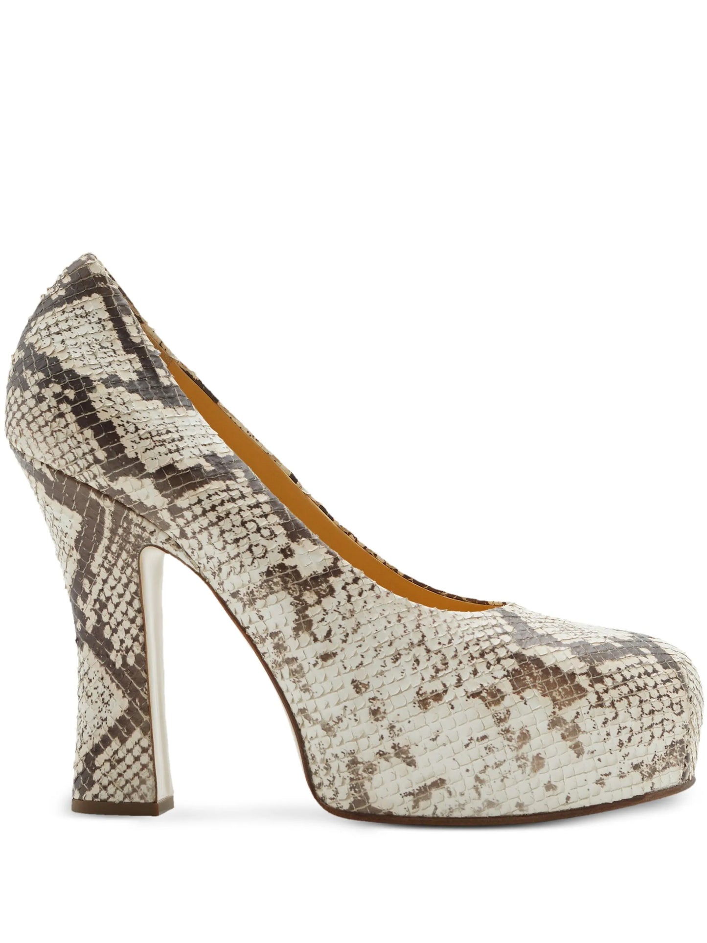 Arch 130mm python-print leather pumps