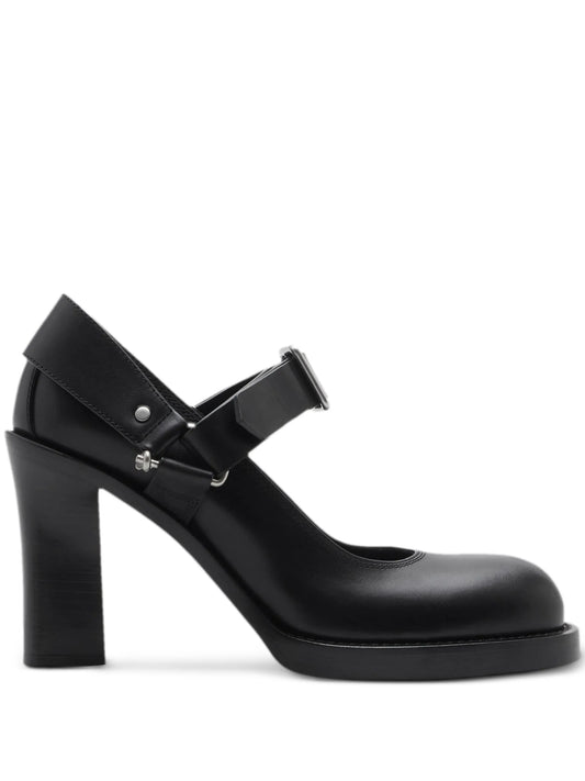 Stirrup 85mm leather pumps