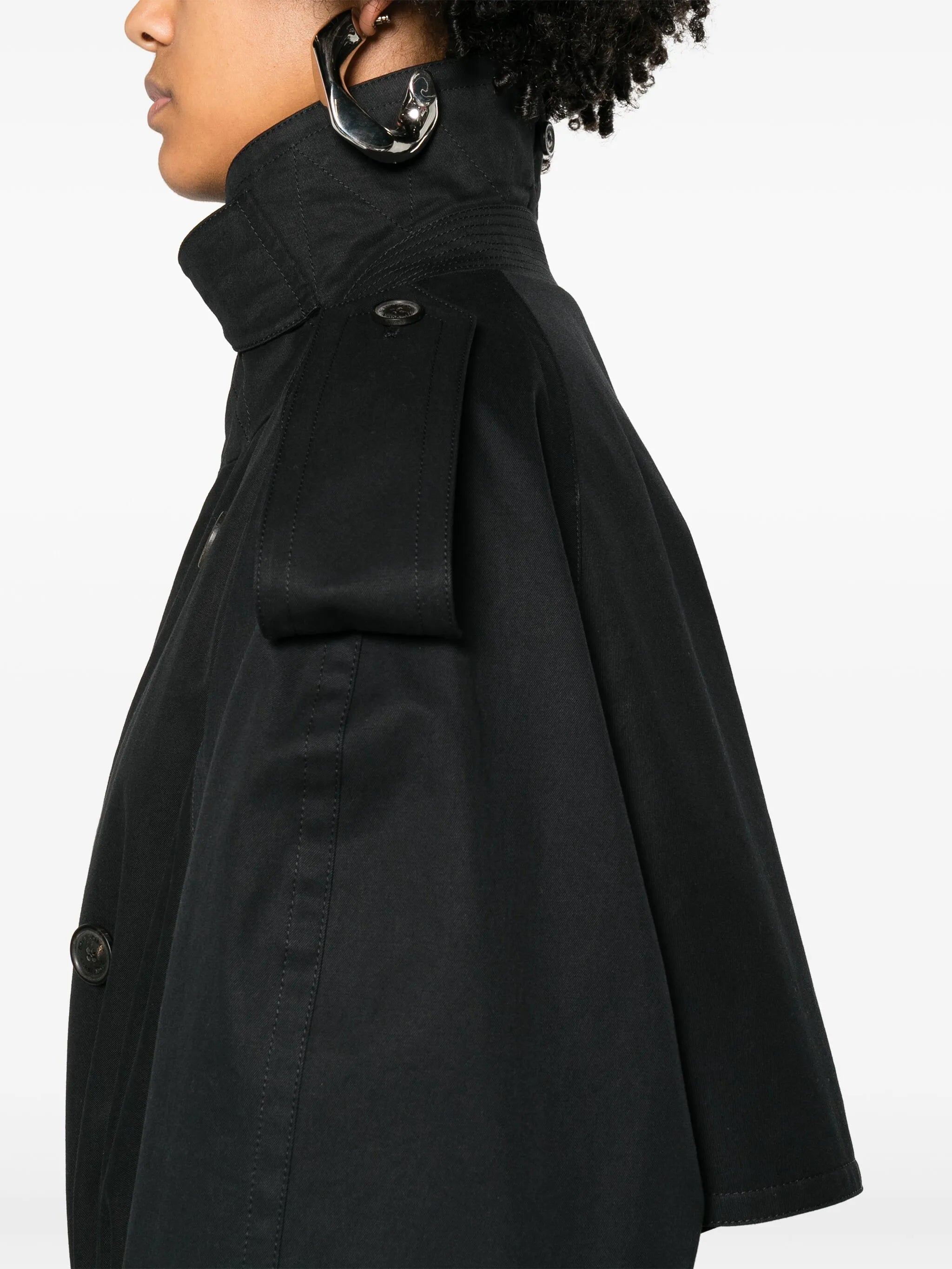 long-length cotton trench coat