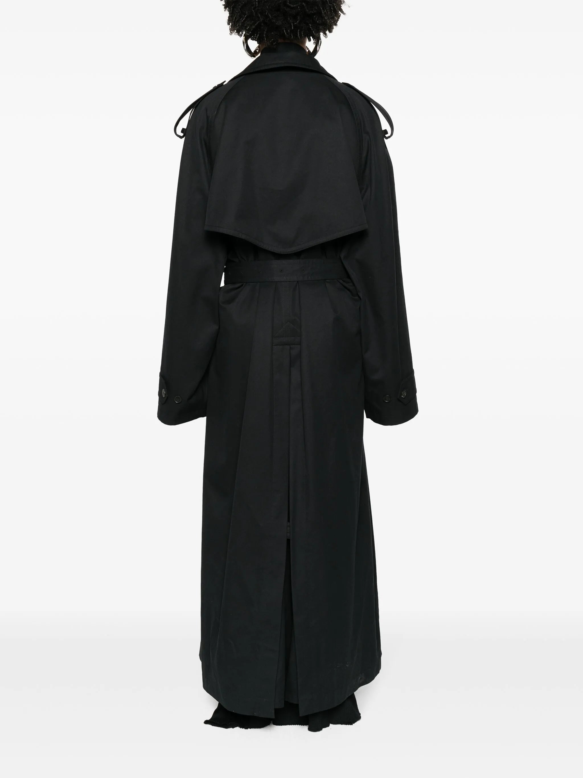 long-length cotton trench coat