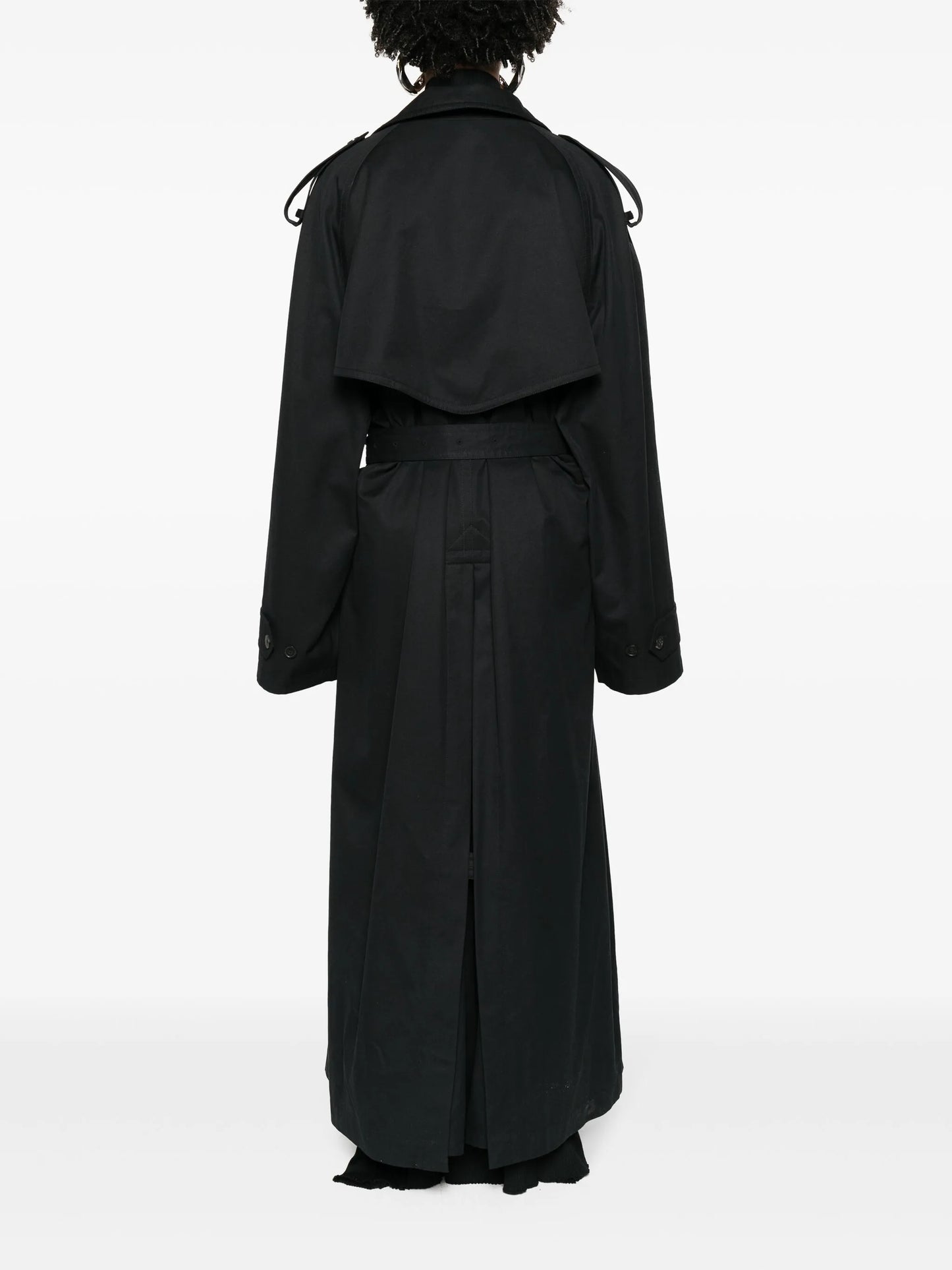 long-length cotton trench coat