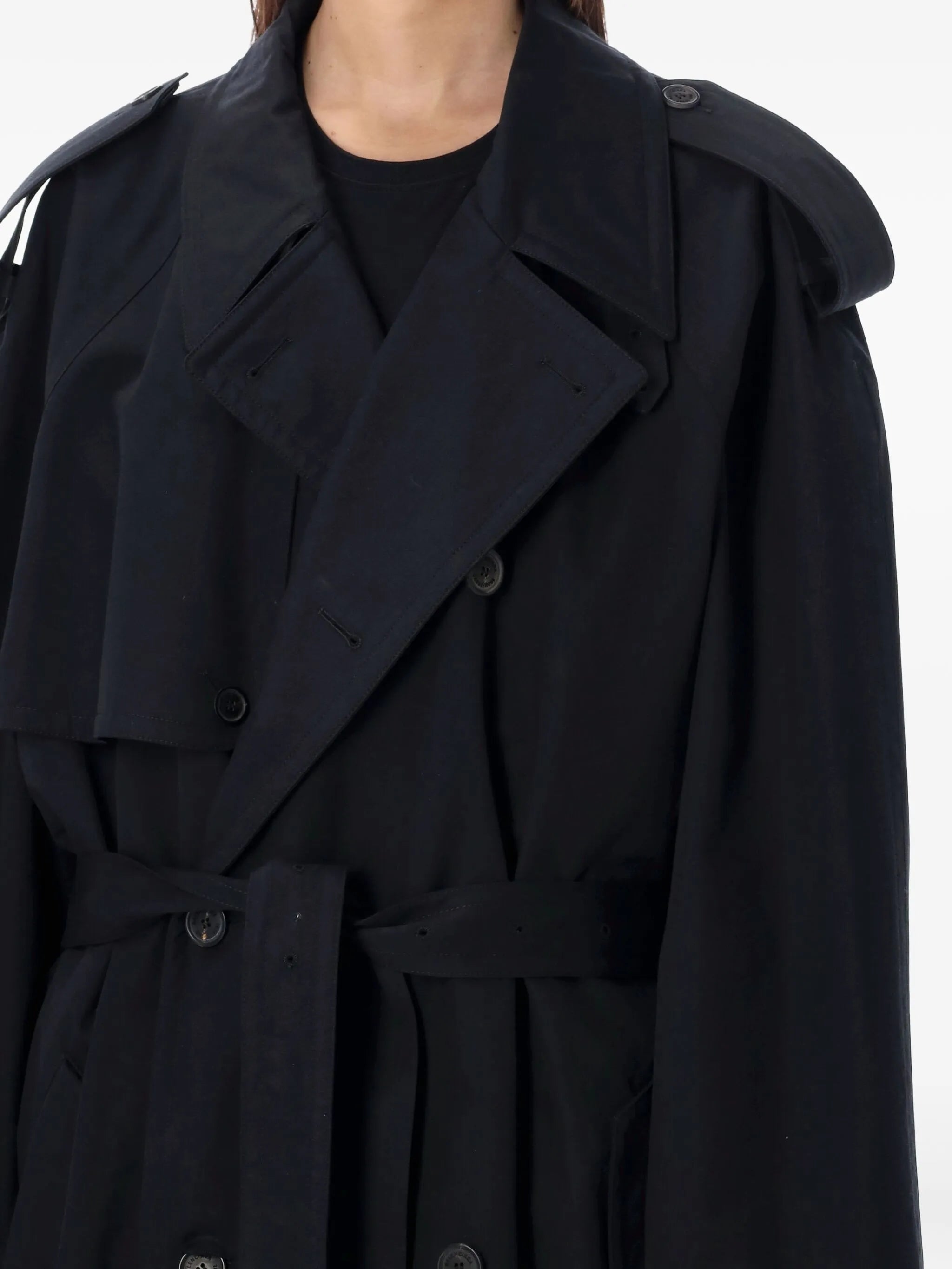 long-length cotton trench coat
