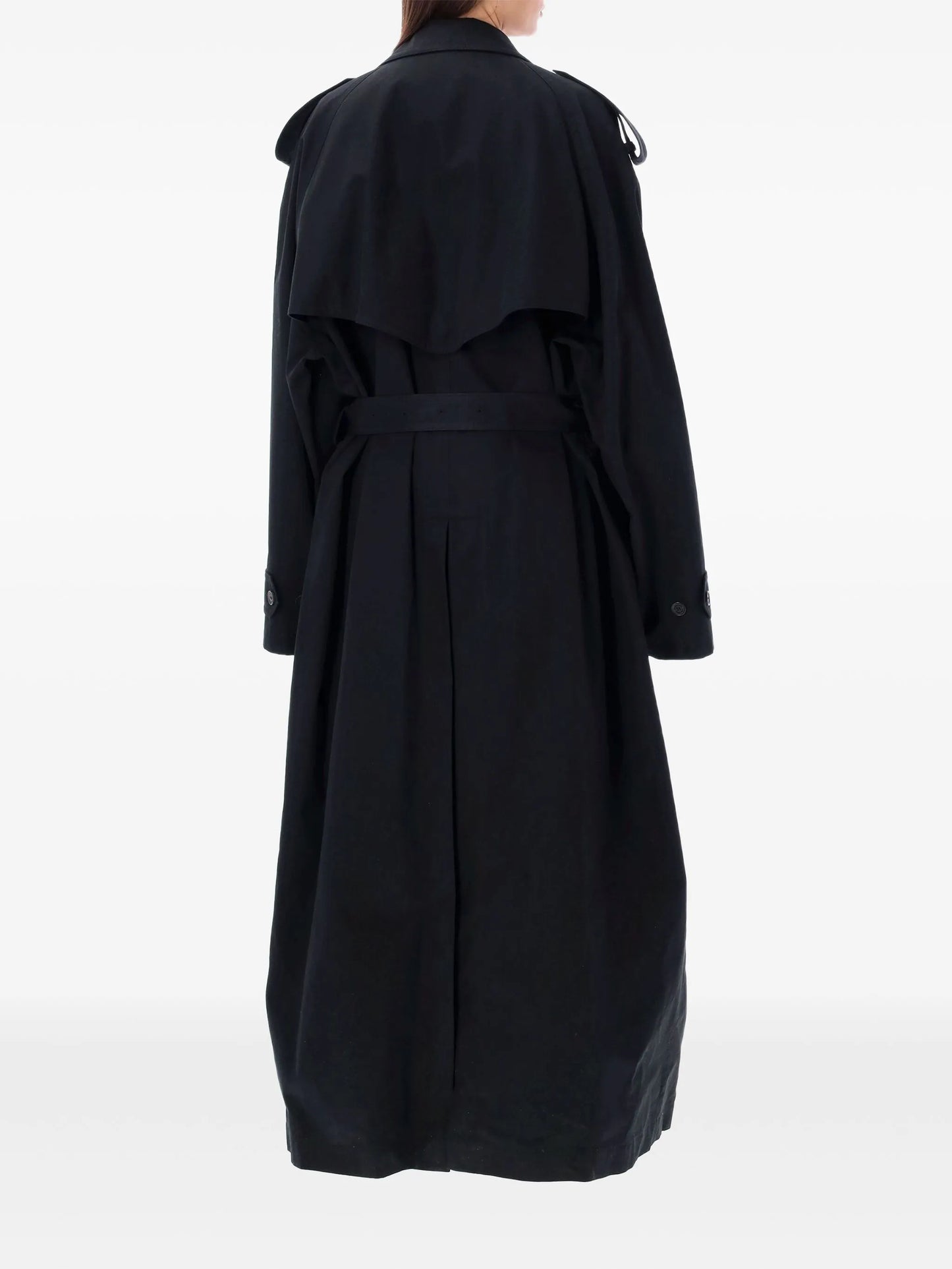 long-length cotton trench coat