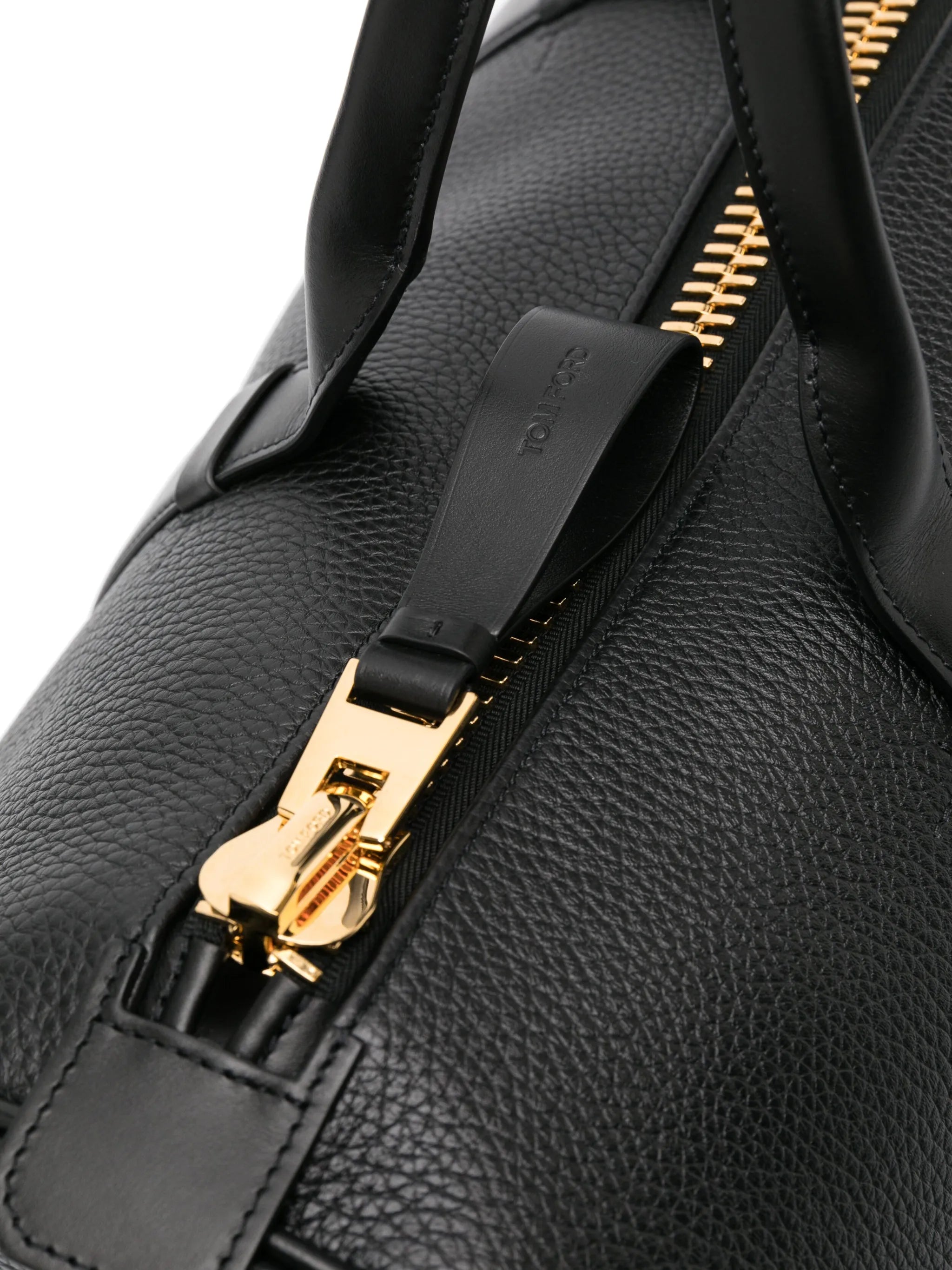 grained leather holdall