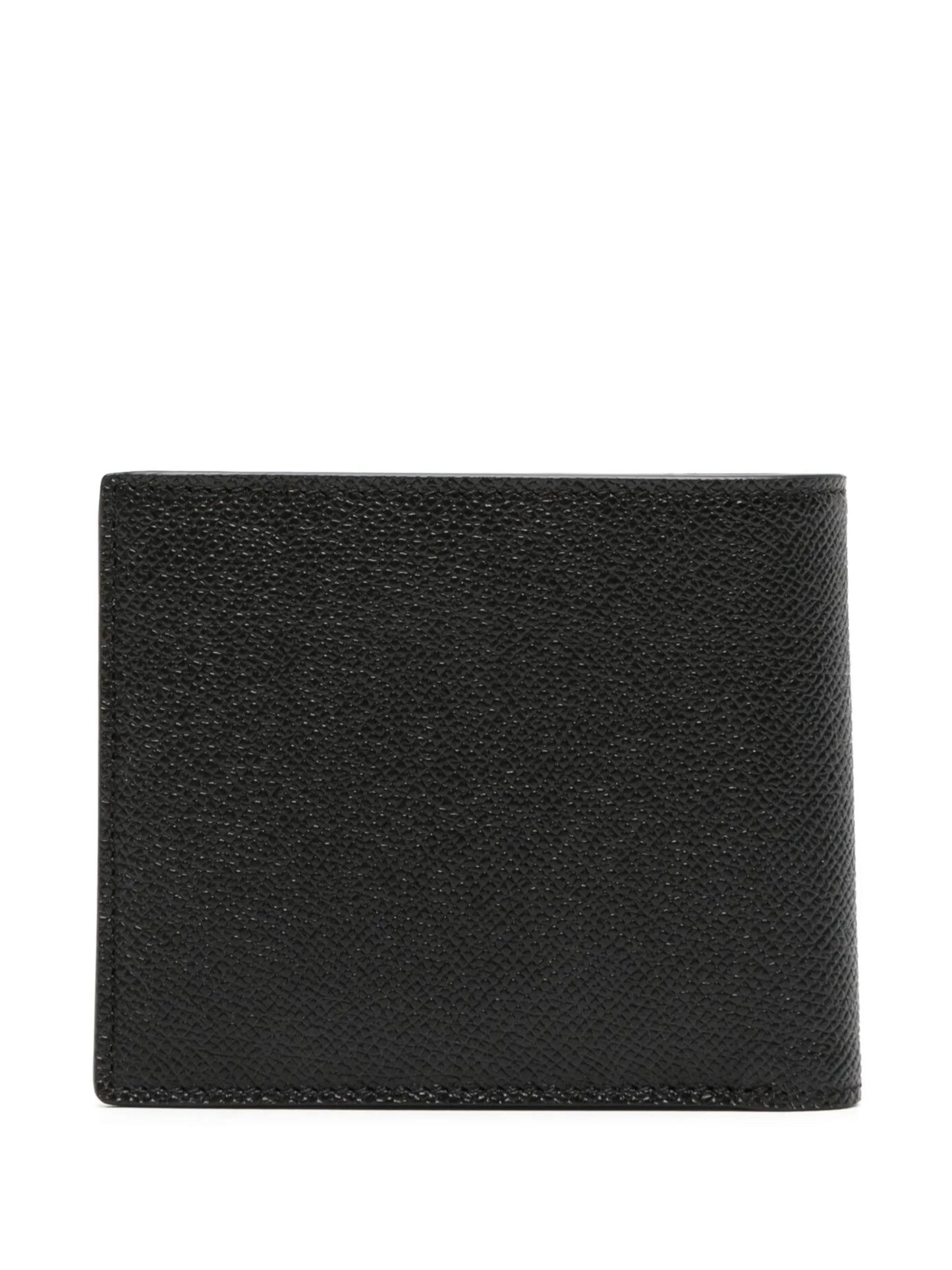 logo-plaque grained leather wallet