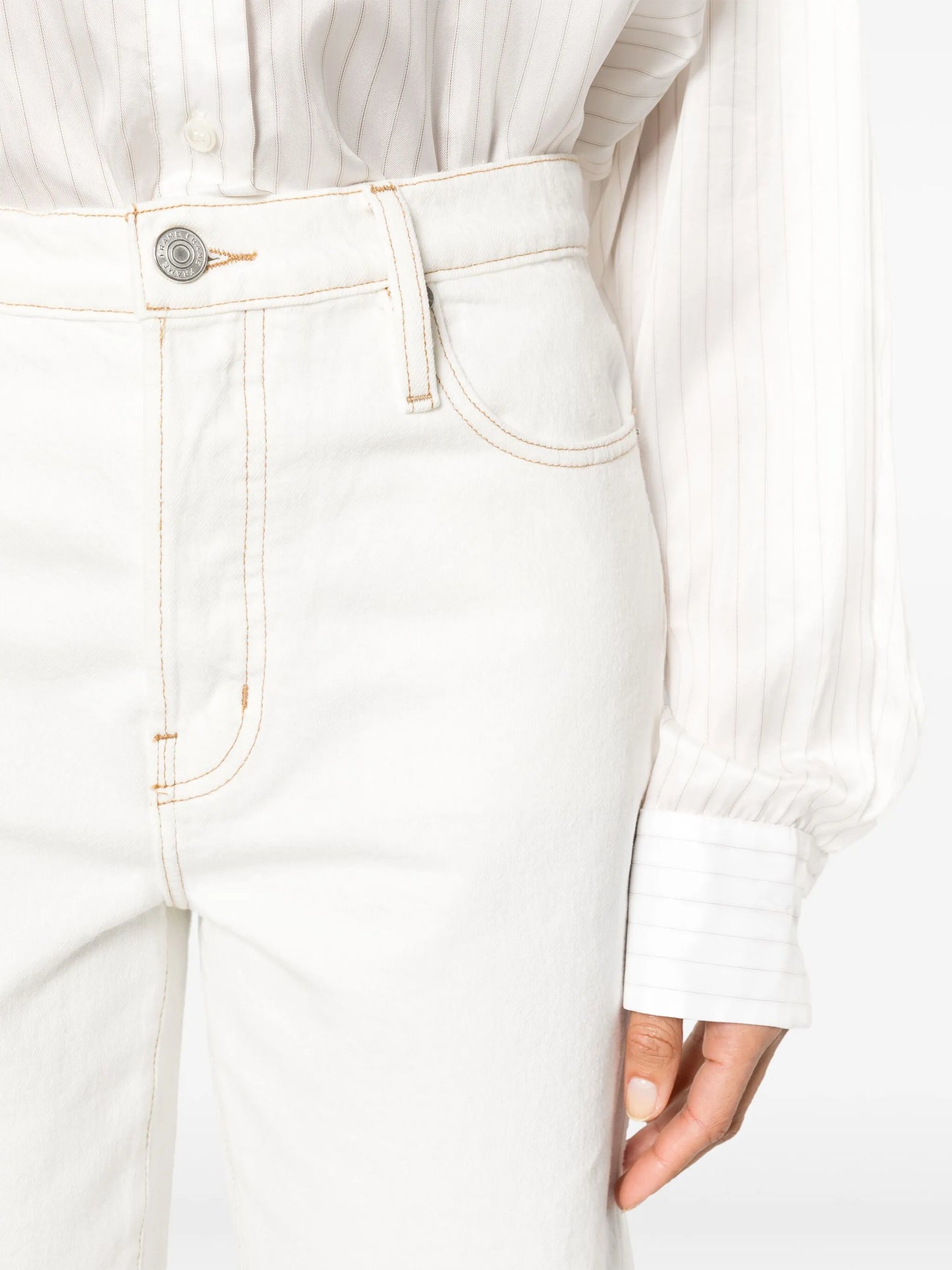 Cycling raw-cut denim shorts