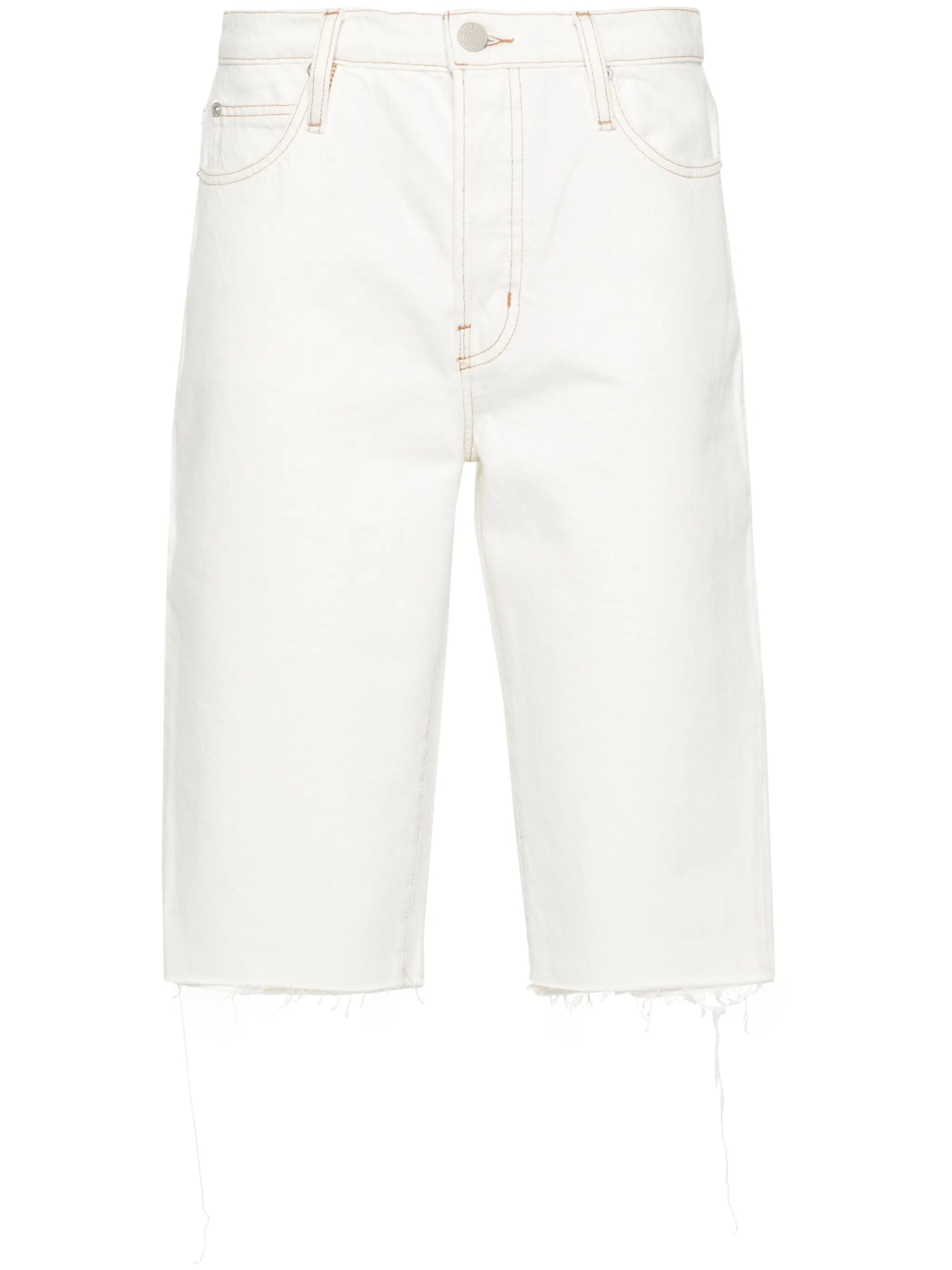Cycling raw-cut denim shorts