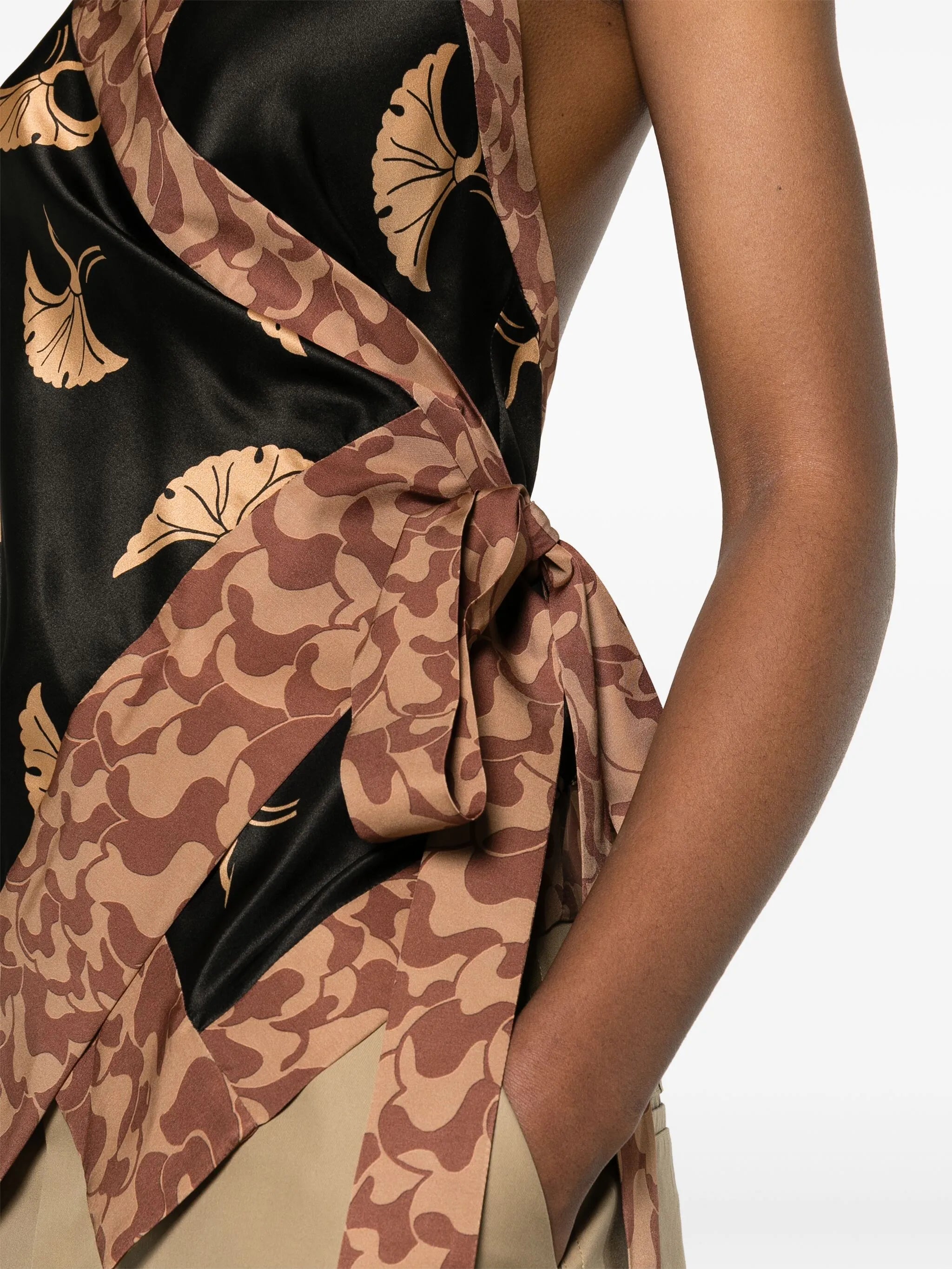 halterneck wrap tank top