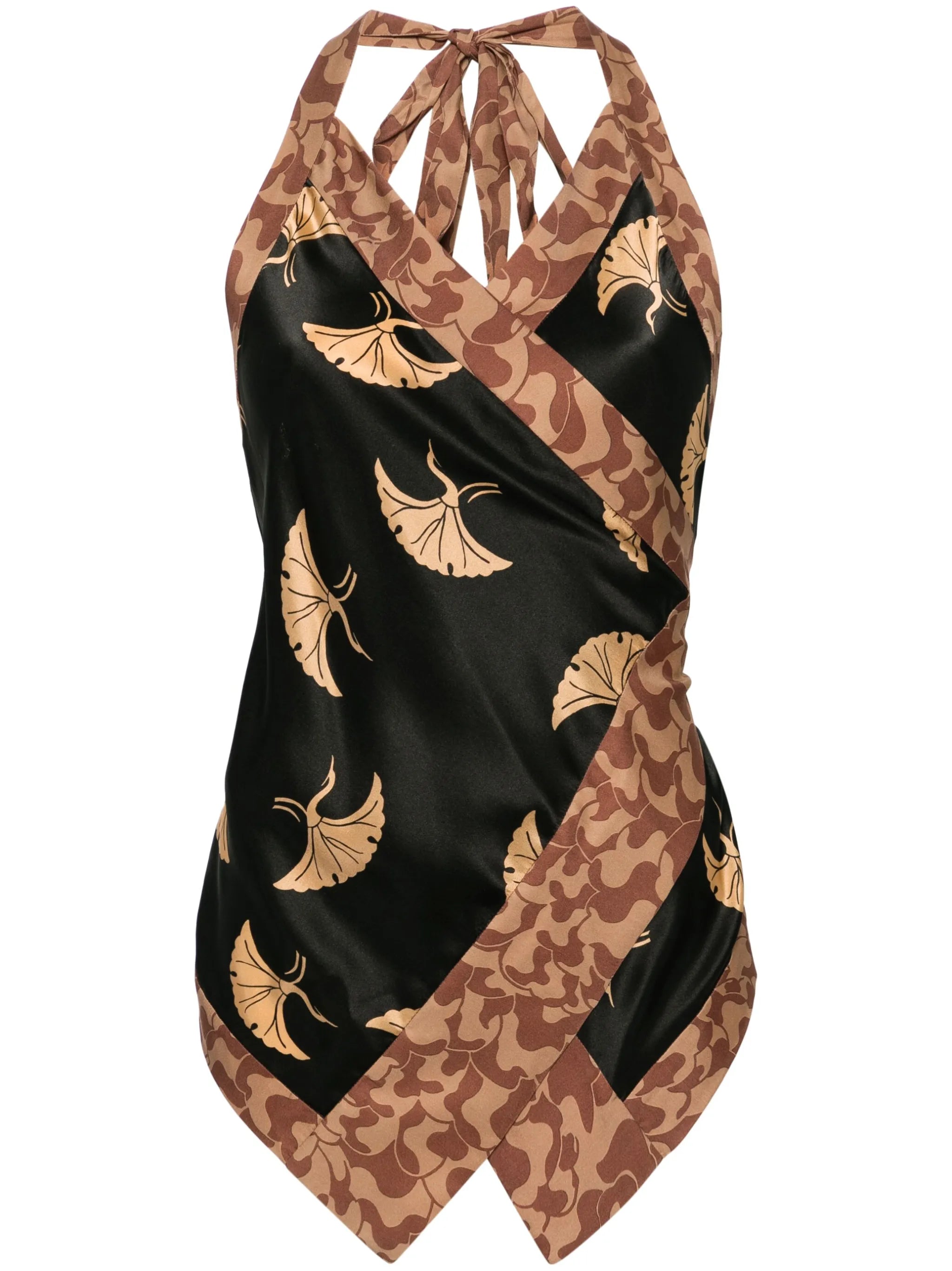 halterneck wrap tank top