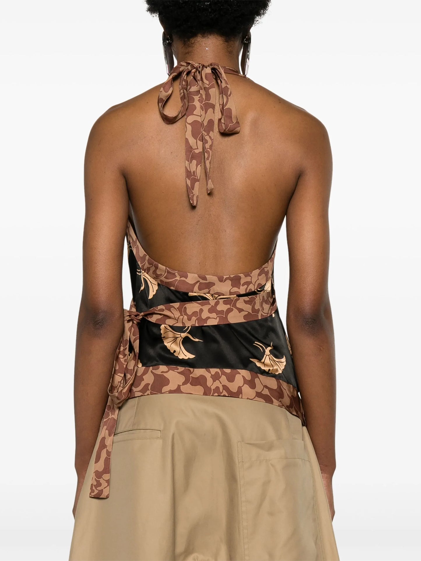 halterneck wrap tank top