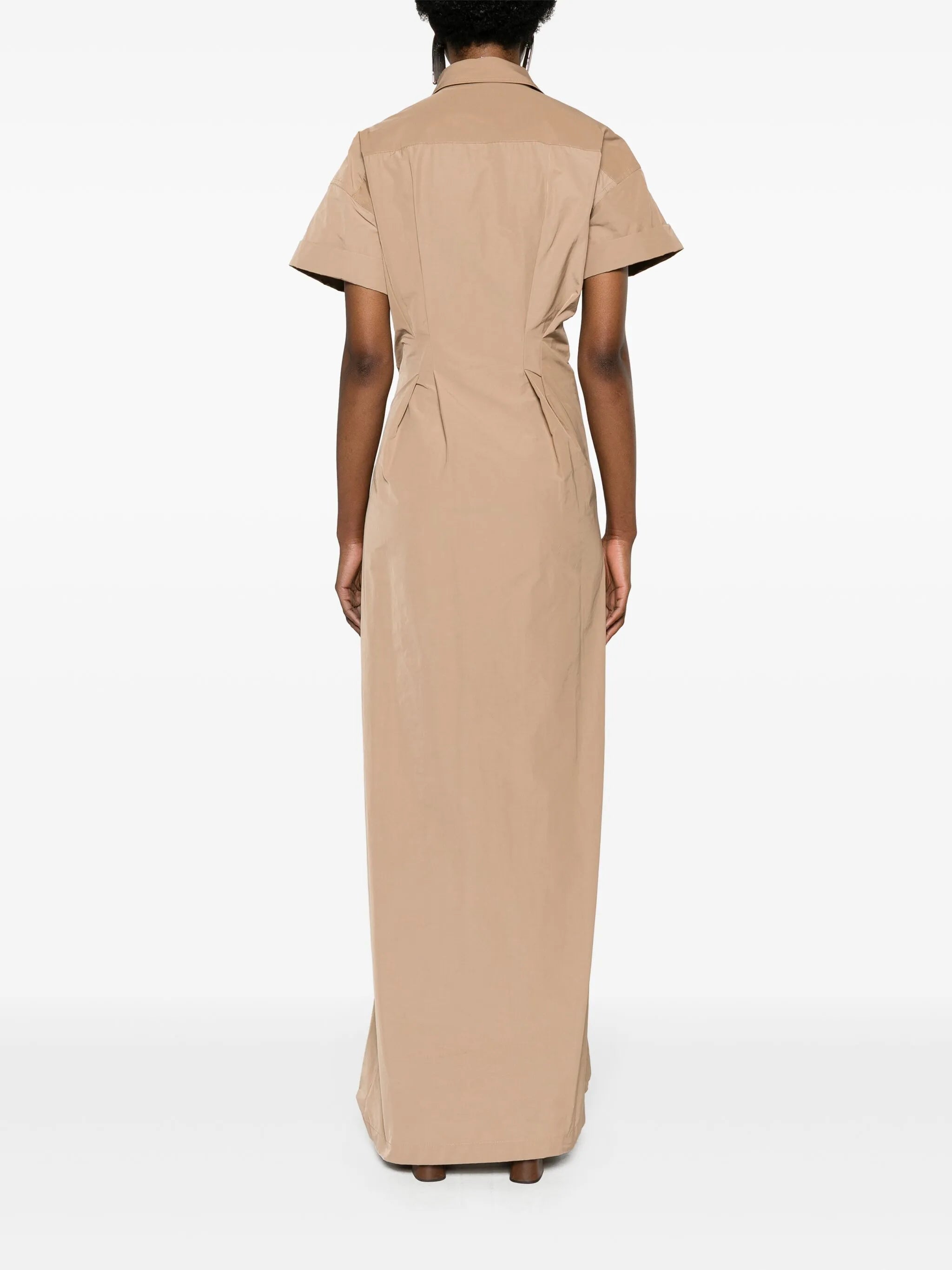 lace-up maxi shirtdress